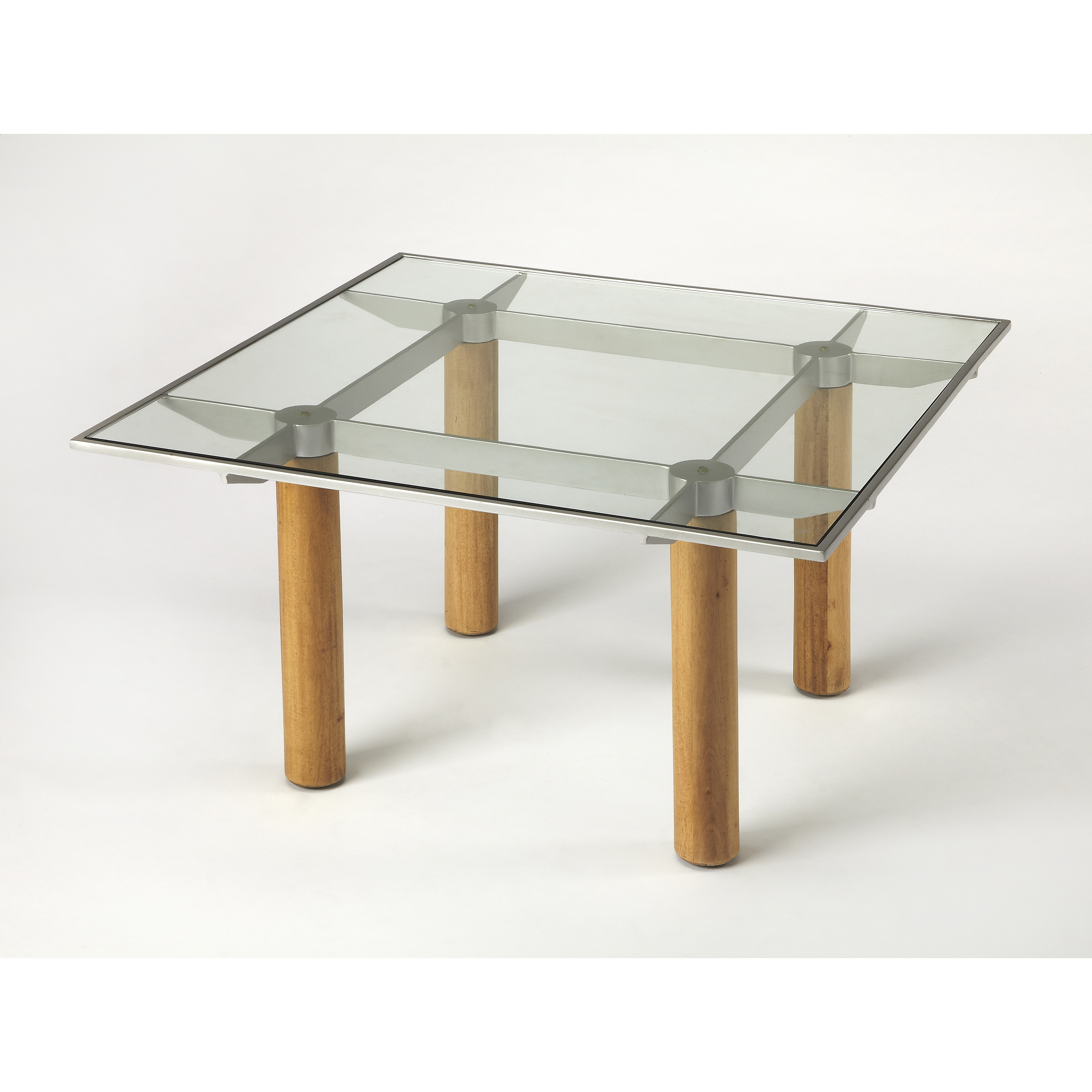Cirrus Glass & Metal 36 X 36 inch Butler Loft Cocktail Table