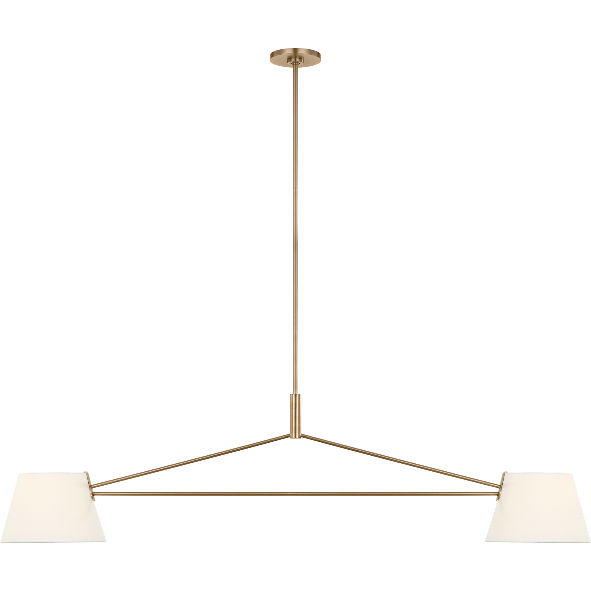 Richard June Hale 2 Light 56 inch Estate Brass Linear Chandelier Ceiling Light in LED