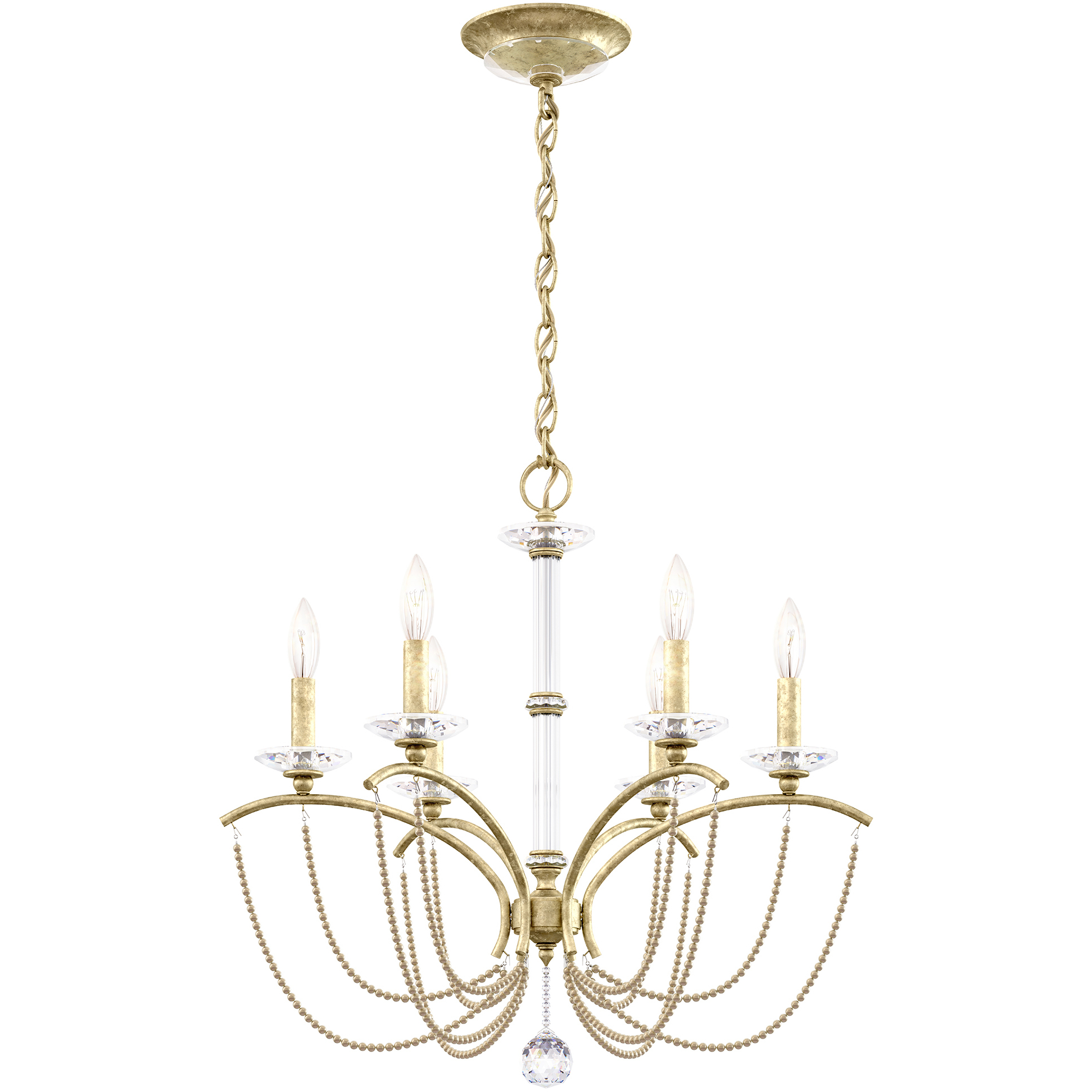 Priscilla 6 Light Heirloom Silver Chandelier Ceiling Light in Bronze Pearl, Adjustable Height
