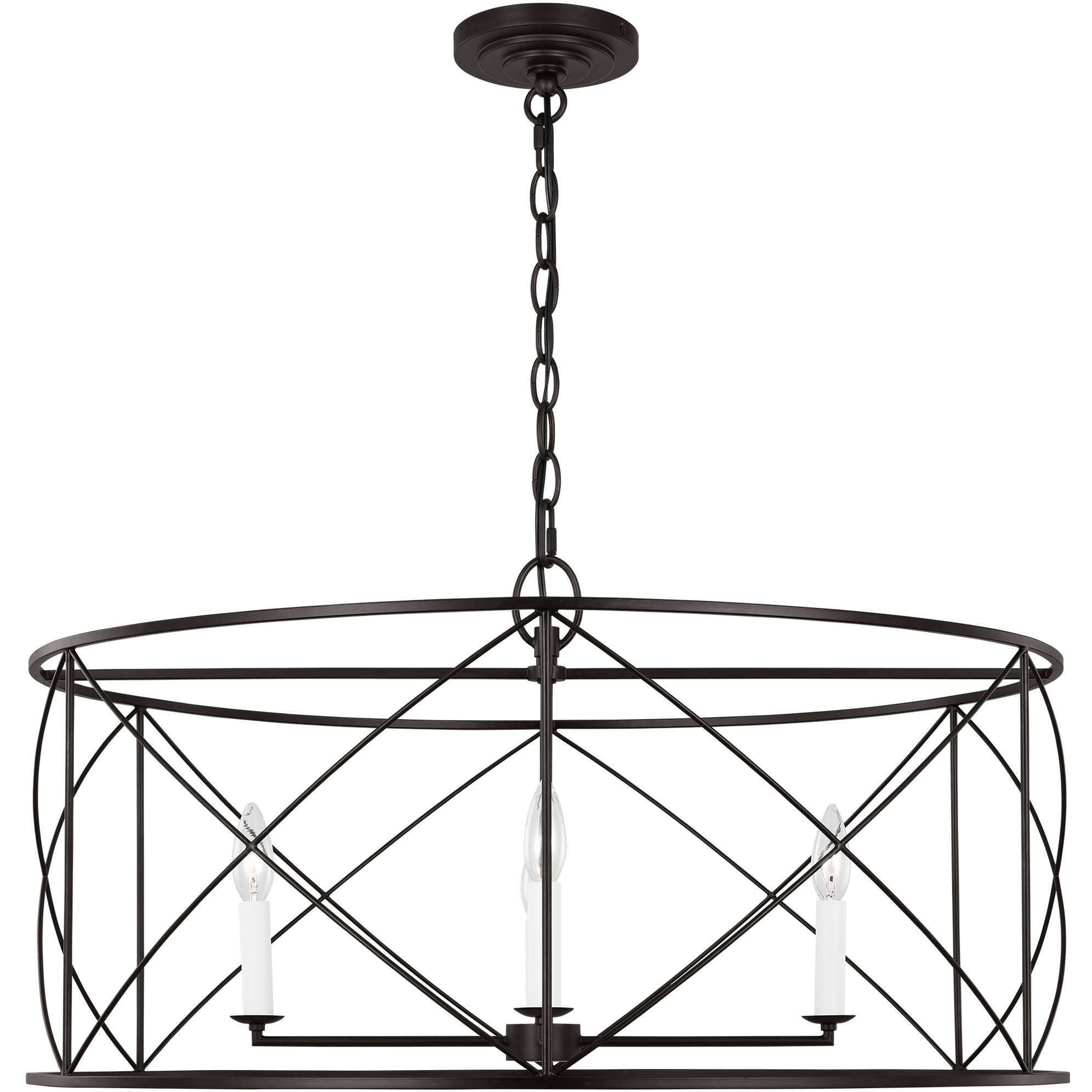 C&M by Chapman & Myers Beatrix 4 Light 30 inch Aged Iron Lantern Pendant Ceiling Light