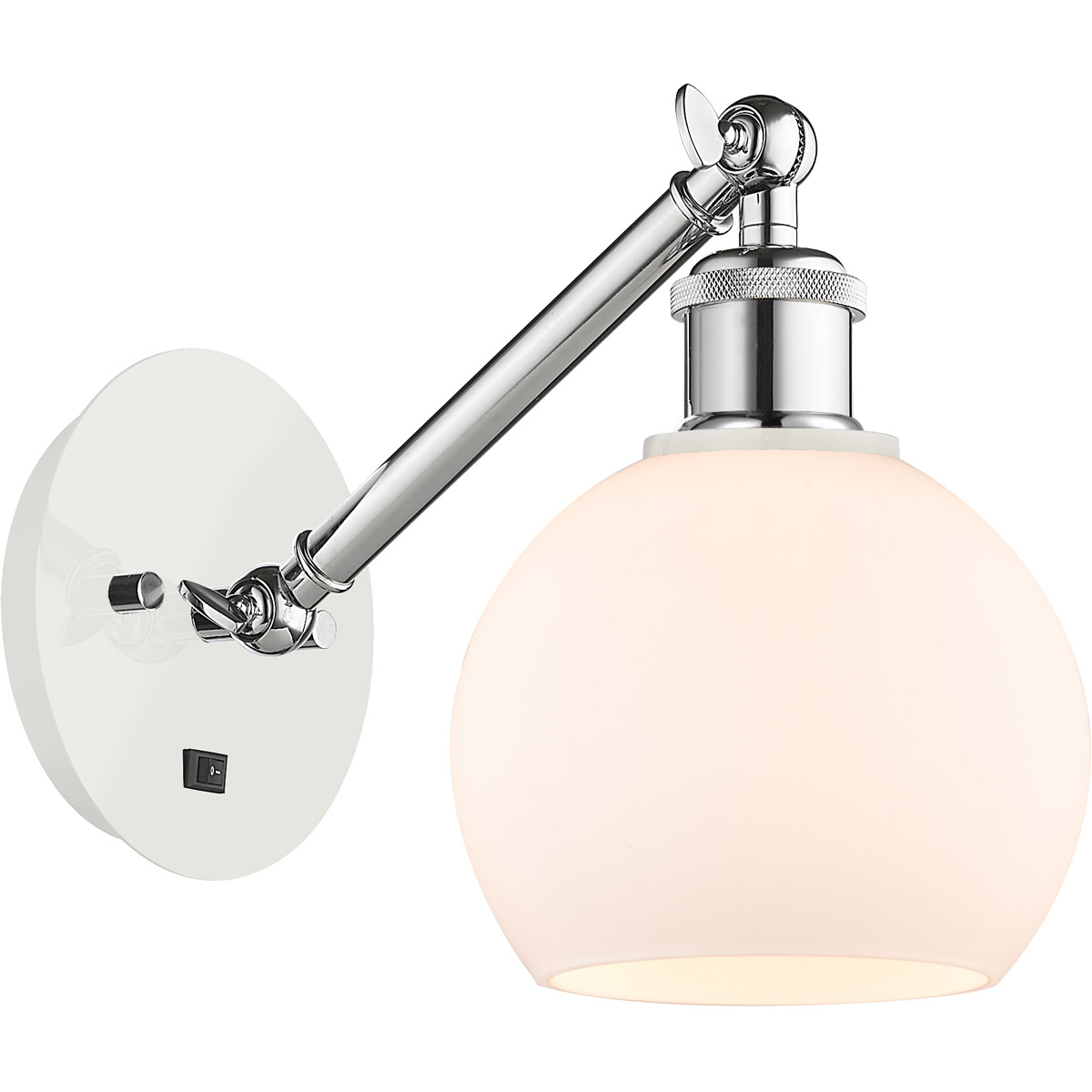 Ballston Athens LED 6 inch White and Polished Chrome Sconce Wall Light in Matte White Glass