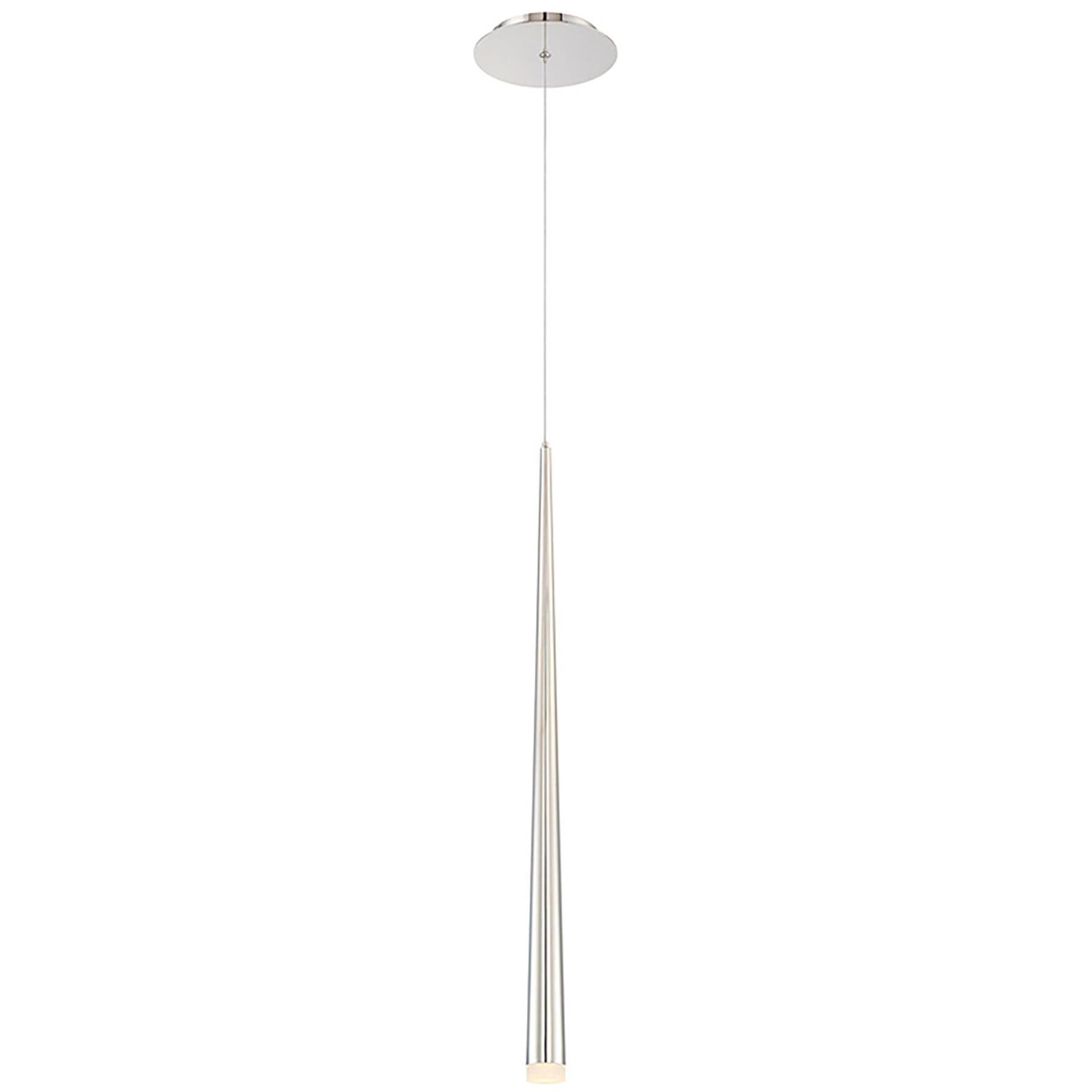 Cascade LED 1.5 inch Polished Nickel Pendant Ceiling Light in Round, 28in.