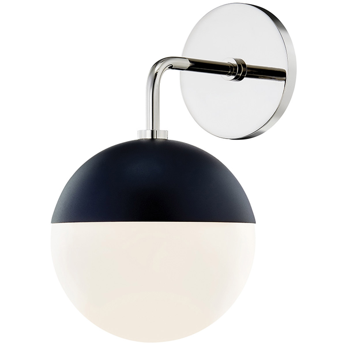 Renee 1 Light 6.75 inch Polished Nickel / Black Wall Sconce Wall Light in Polished Nickel and Black