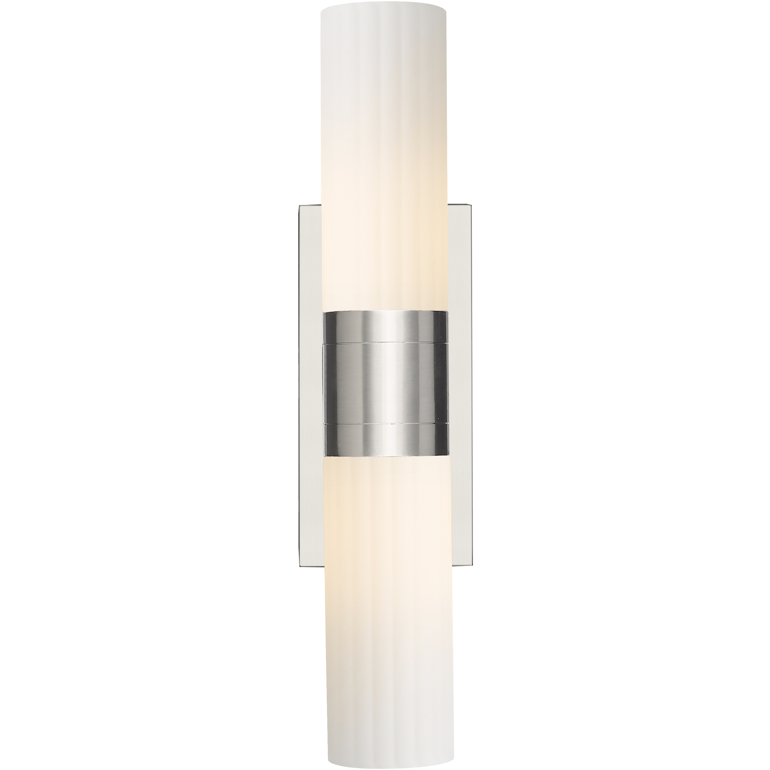 Empire 2 Light 18.5 inch Satin Nickel Bath Vanity Light Wall Light in Matte White Glass