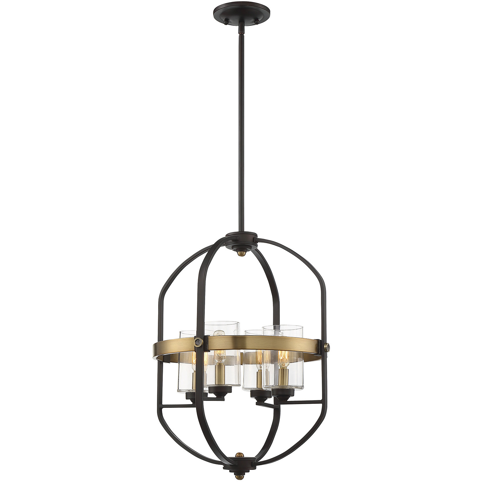 Kirkland 4 Light 16.5 inch English Bronze and Warm Brass Pendant Ceiling Light