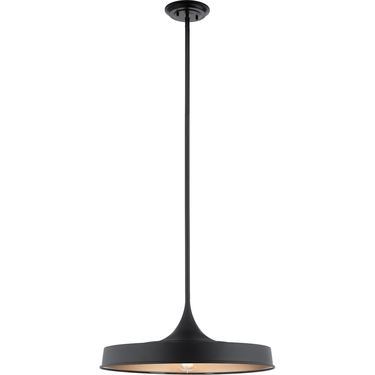 Elias 1 Light 22 inch Black Pendant/Semi Flush Ceiling Light
