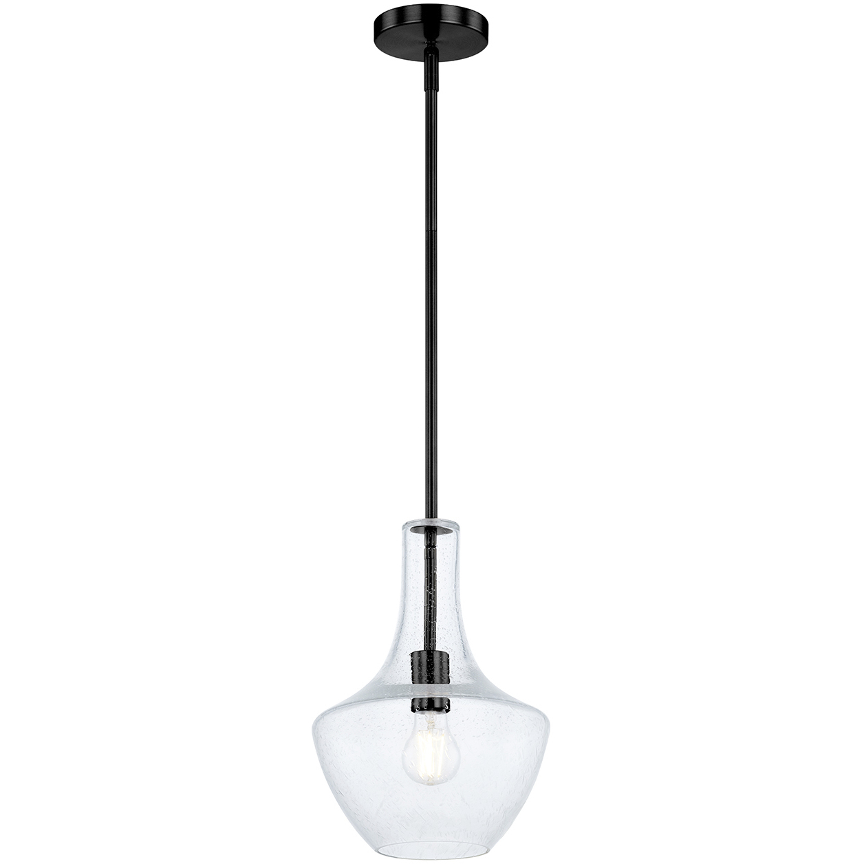 Fusion Collection 1 Light 9.5 inch Matte Black Pendant Ceiling Light, Harlow Family
