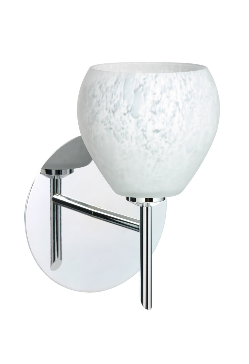Tay Tay LED 5 inch Chrome Mini Sconce Wall Light in Carrera Glass