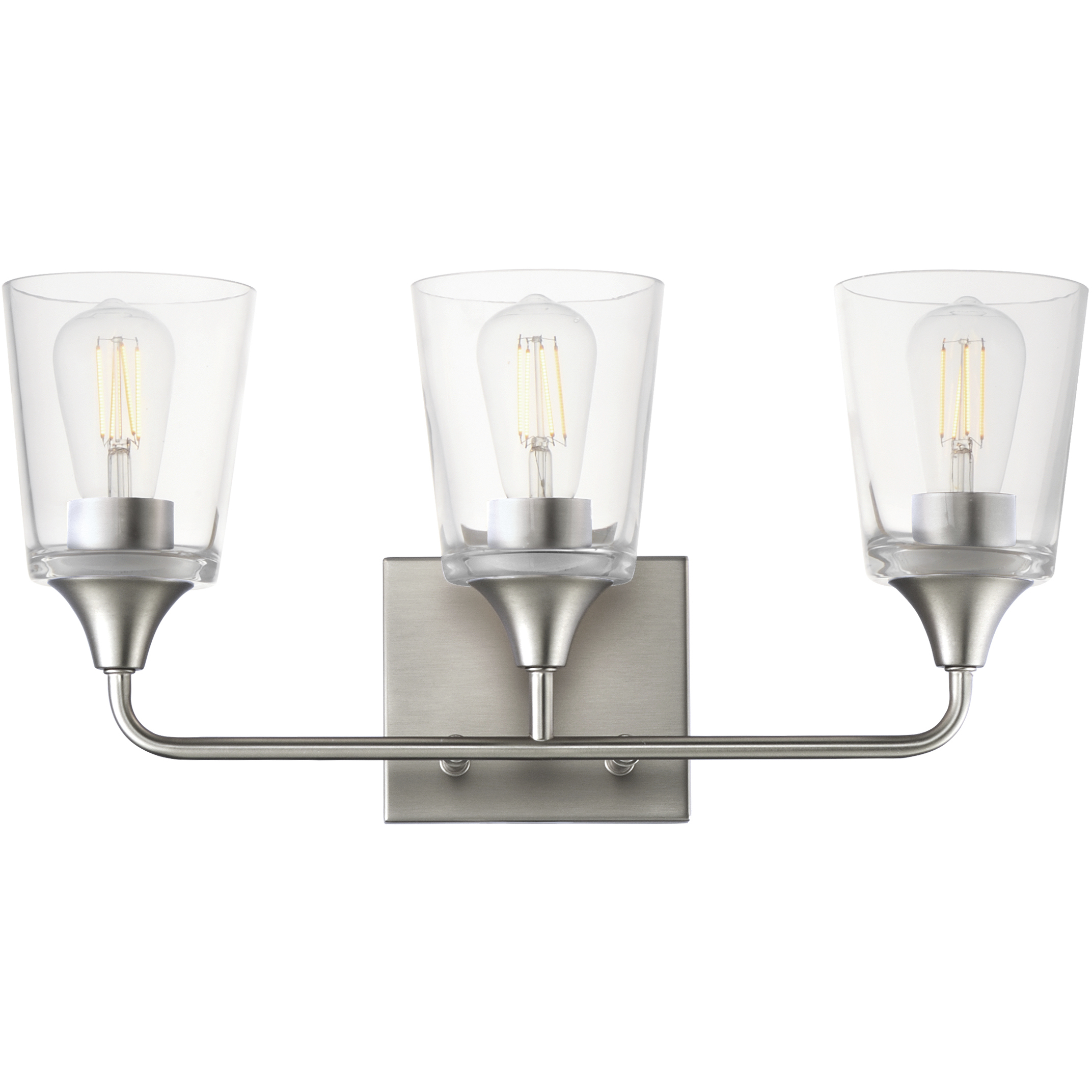 Hudson 3 Light 20.5 inch Satin Nickel Bath Vanity Wall Light in Clear