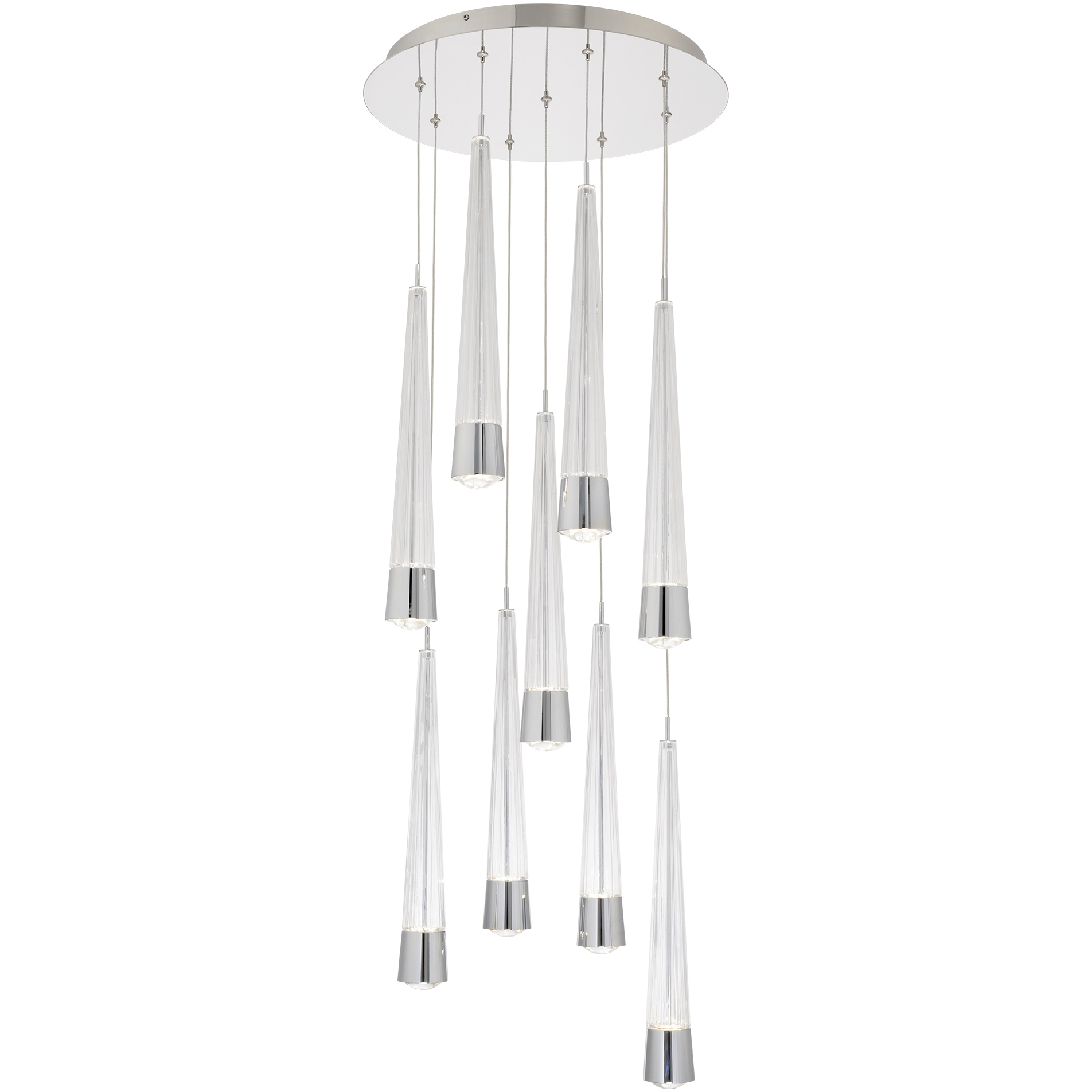 Quill LED 17 inch Chrome Multi-Light Pendant Ceiling Light, dweLED