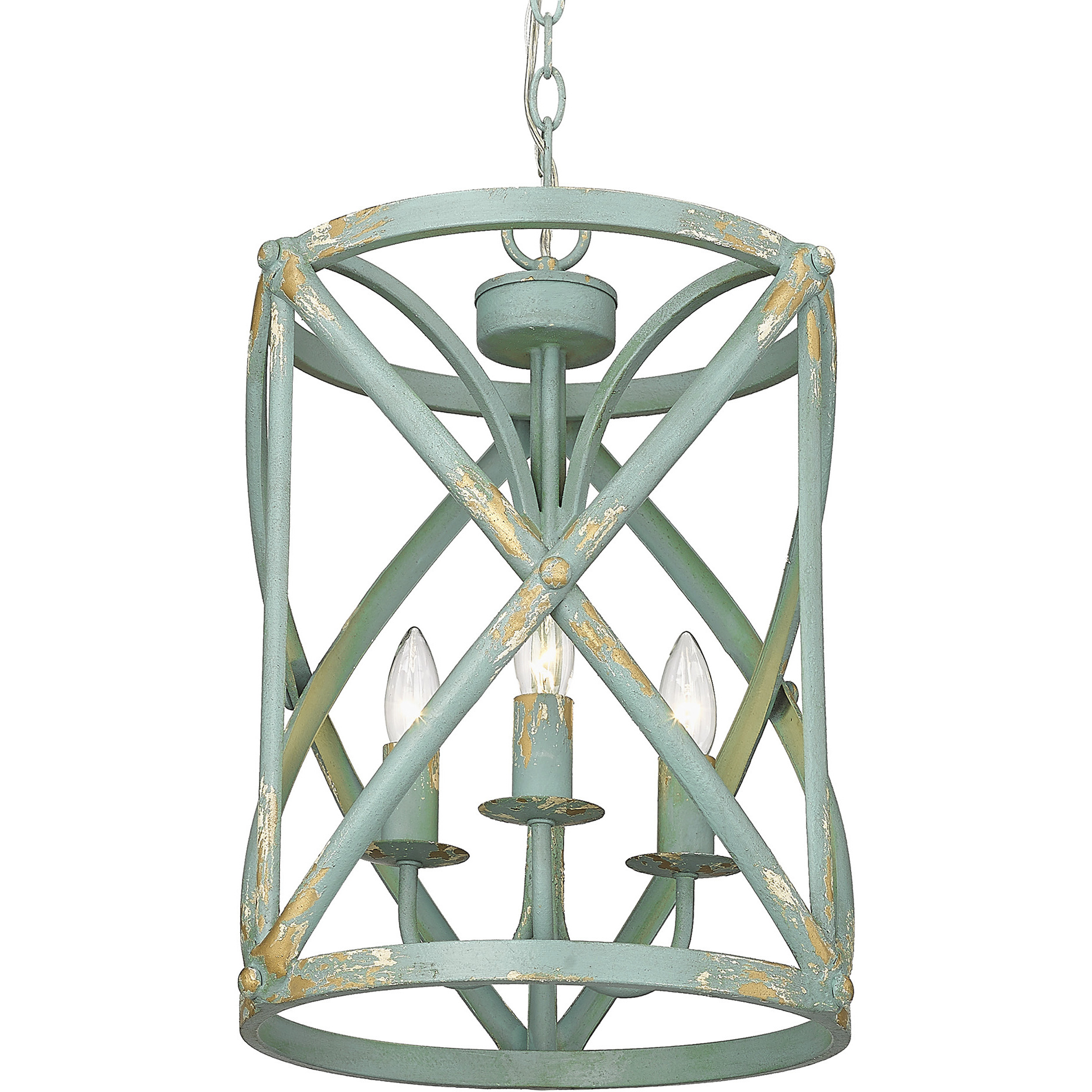 Alcott 3 Light 13 inch Antique Teal Pendant Ceiling Light
