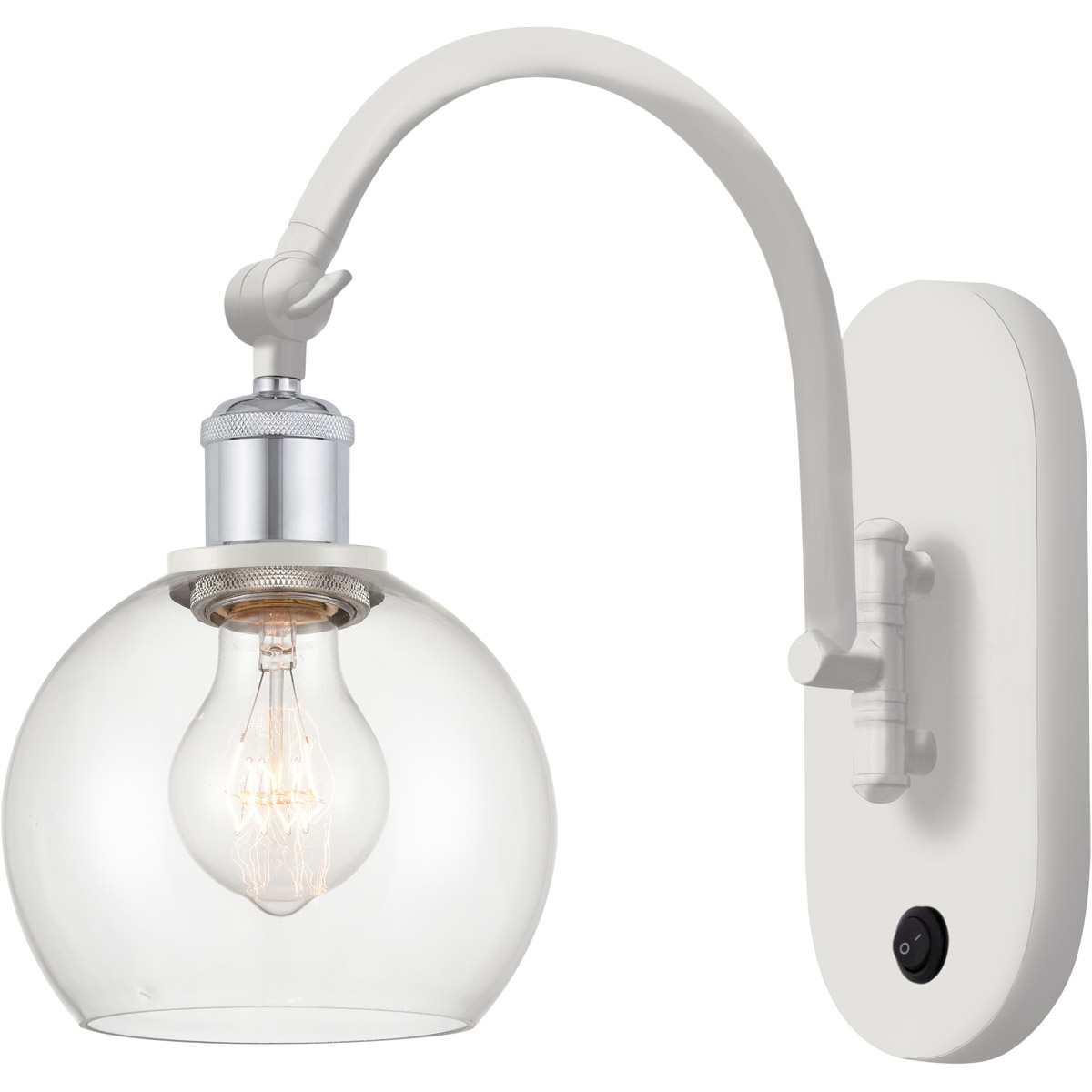 Ballston Athens LED 6 inch White and Polished Chrome Sconce Wall Light in Clear Glass