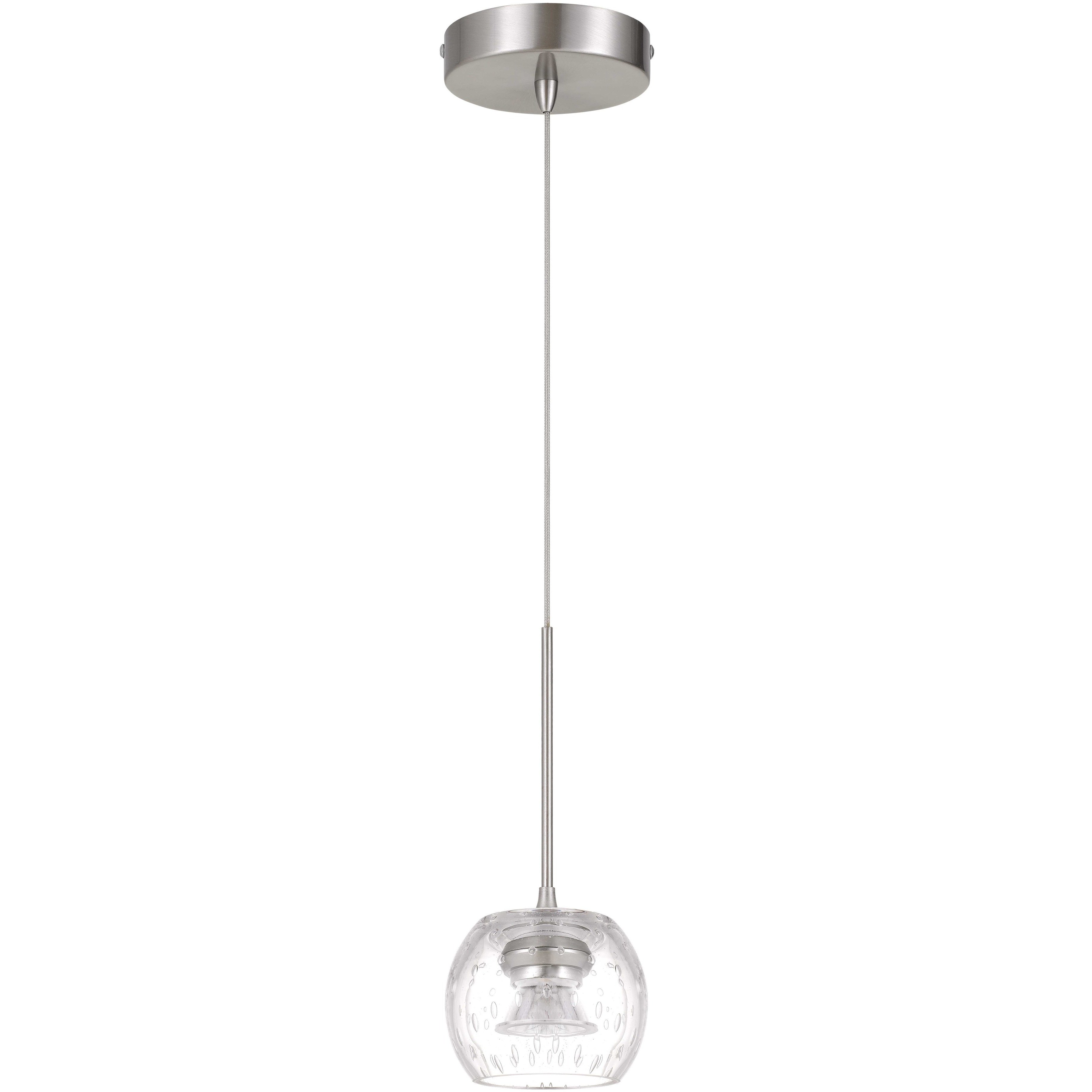 Ithaca LED 4.5 inch Brushed Steel Pendant Ceiling Light