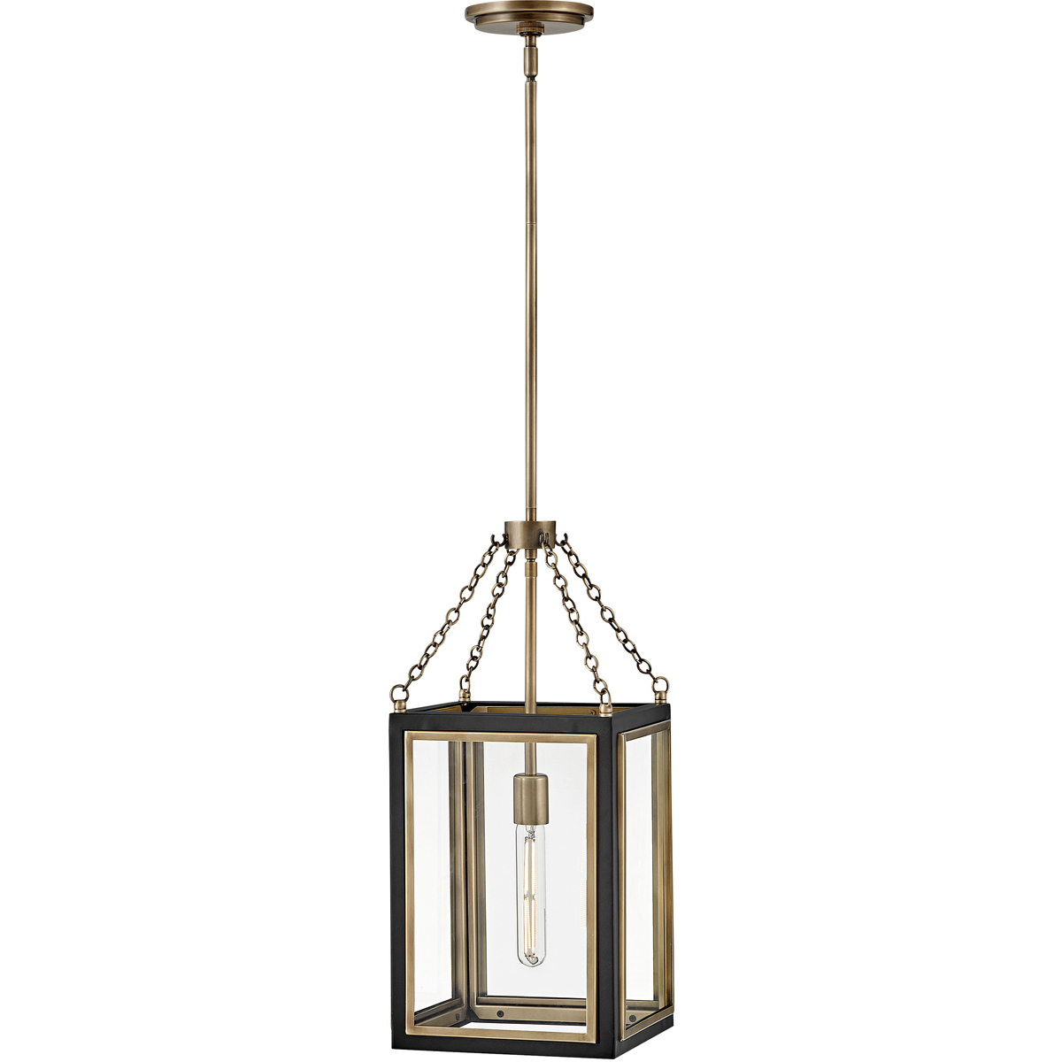 Shaw 1 Light 10 inch Black with Heritage Brass Indoor Pendant Ceiling Light