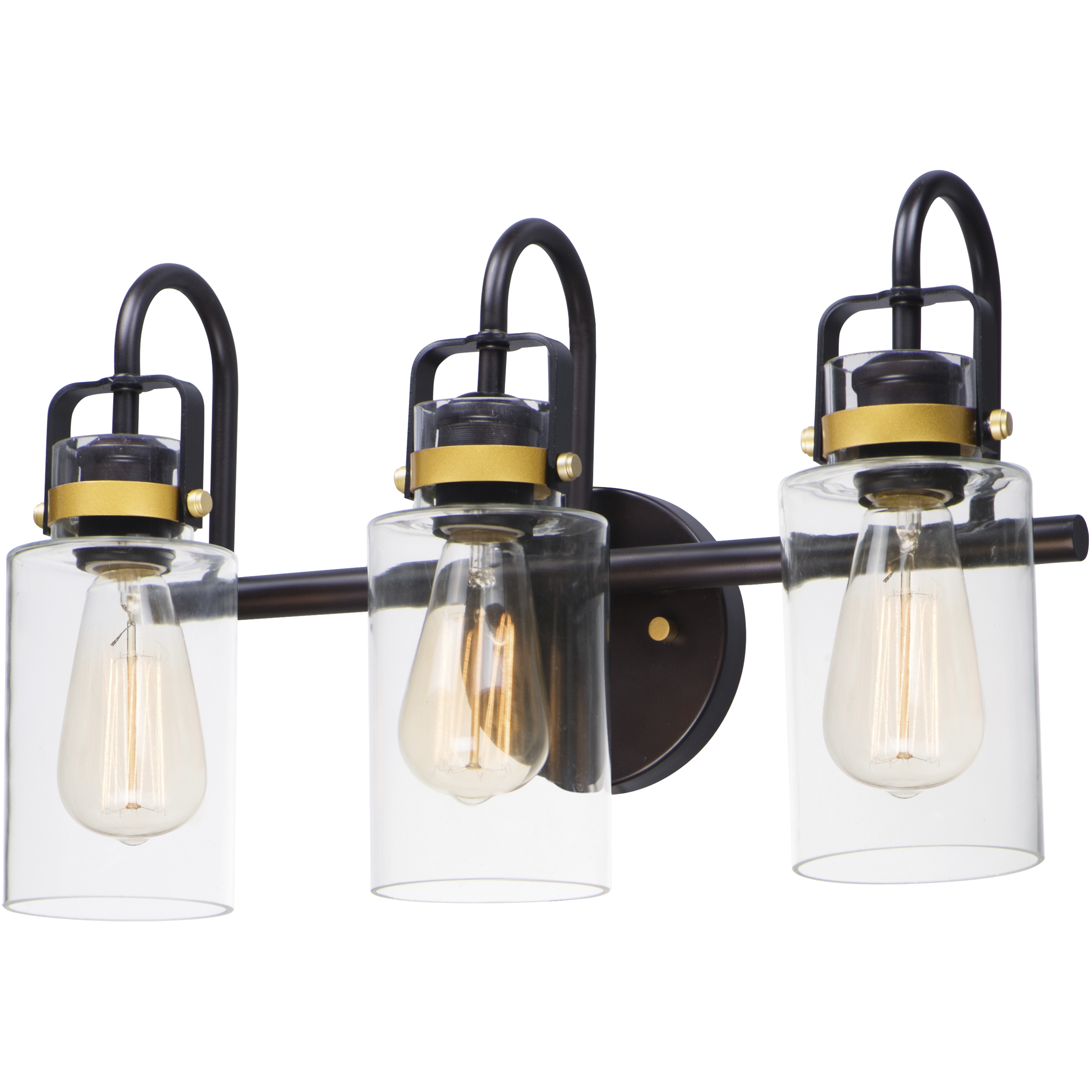 Magnolia 3 Light 18.25 inch Bronze and Gold Bath Vanity Wall Light