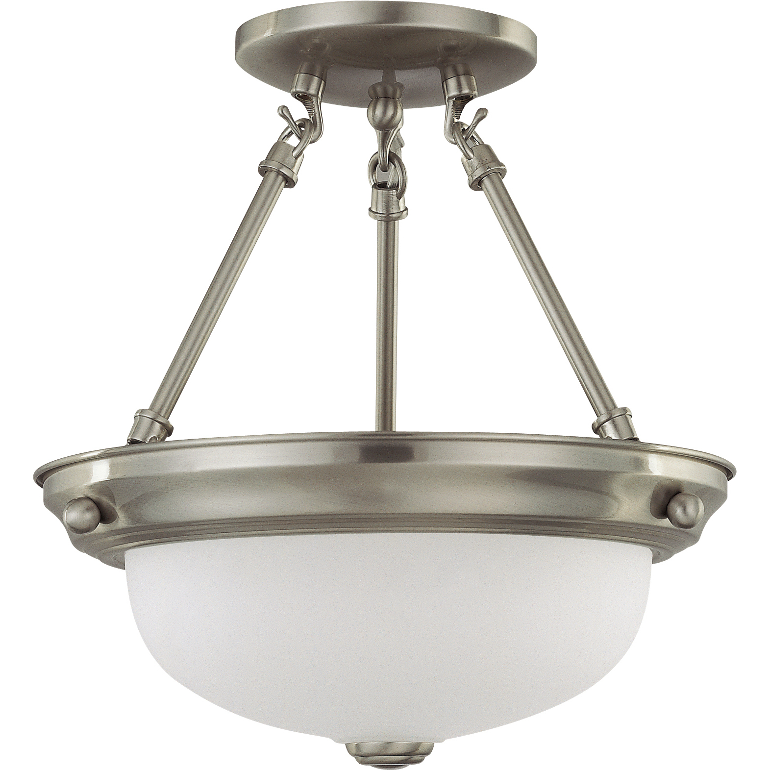 Signature 2 Light 11.38 inch Brushed Nickel Semi Flush Mount Ceiling Light