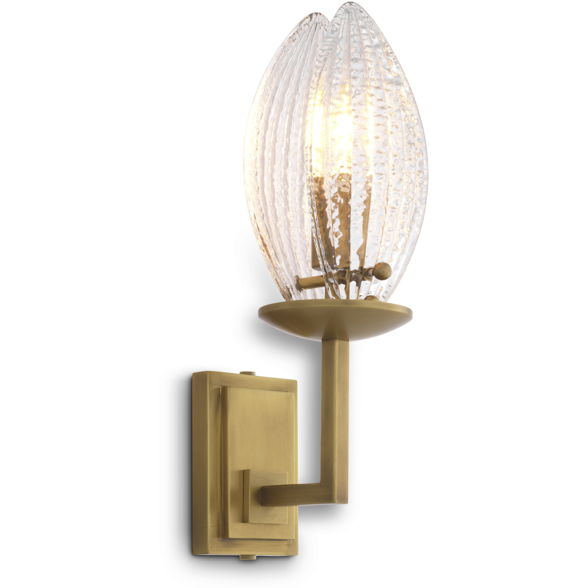 Persephone 1 Light 4.33 inch Antique Brass and Clear Glass Wall Lamp Wall Light