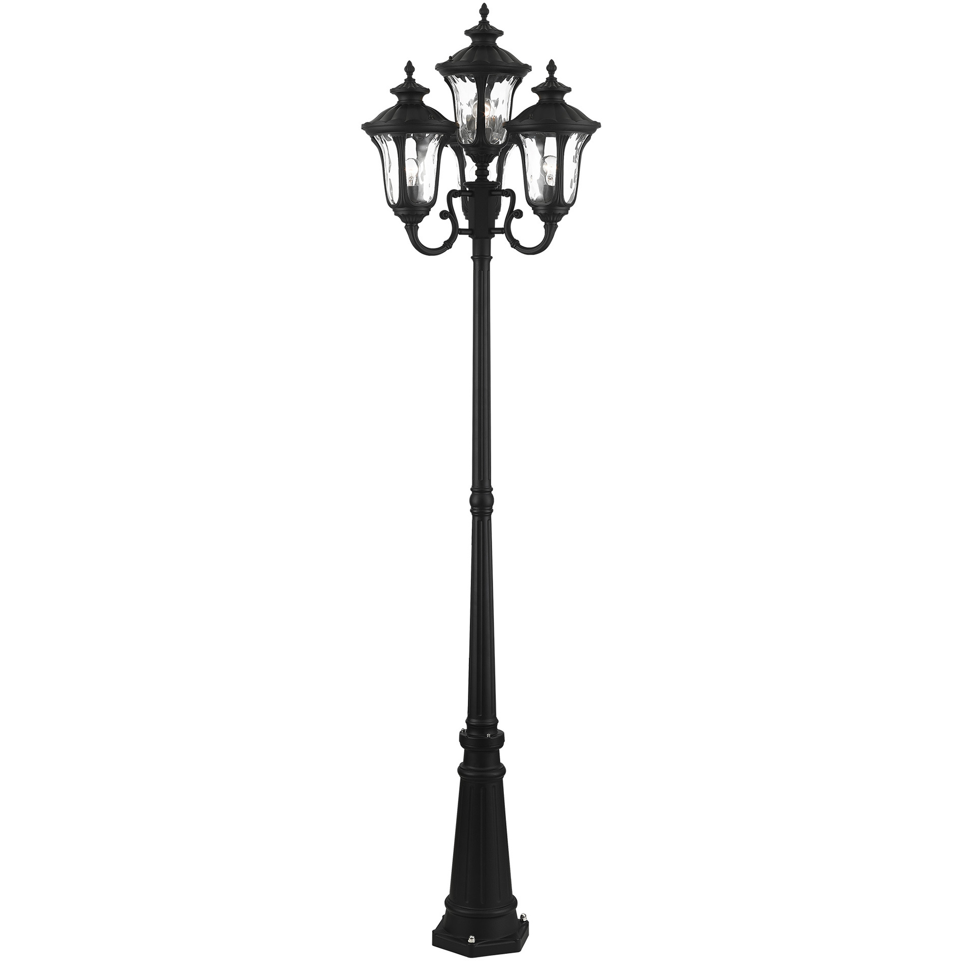 Oxford 4 Light 93 inch Textured Black Outdoor Post Light 