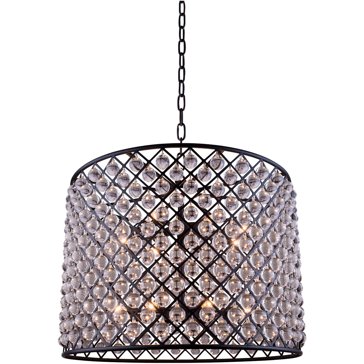 Madison 12 Light 35.5 inch Matte Black Pendant Ceiling Light, Urban Classic