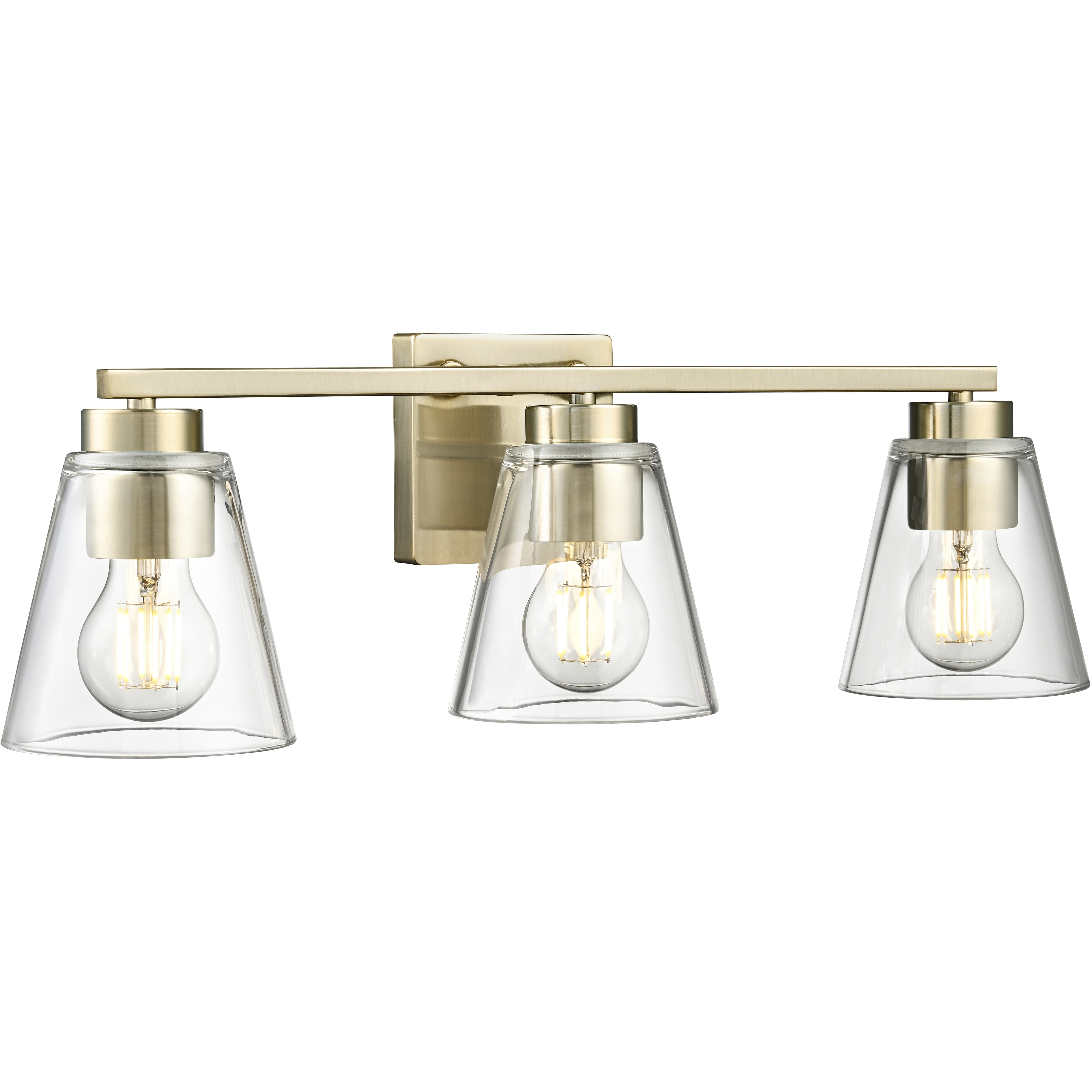Strayhan 3 Light 22 inch Modern Gold Bathroom Vanity Light Wall Light