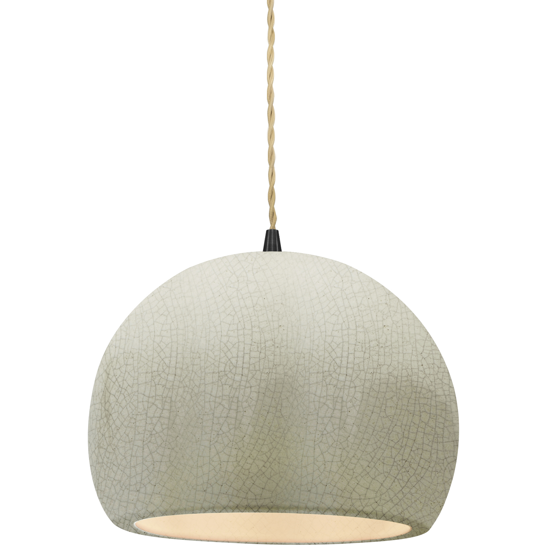 Radiance 1 Light 7 inch Matte Black and White Crackle Pendant Ceiling Light