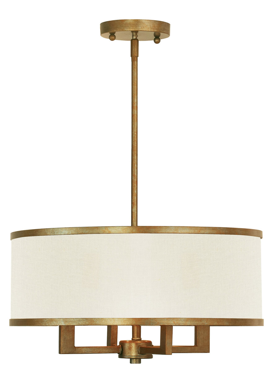 Park Ridge 4 Light 18 inch Hand Painted Antique Gold Leaf Chandelier Ceiling Light