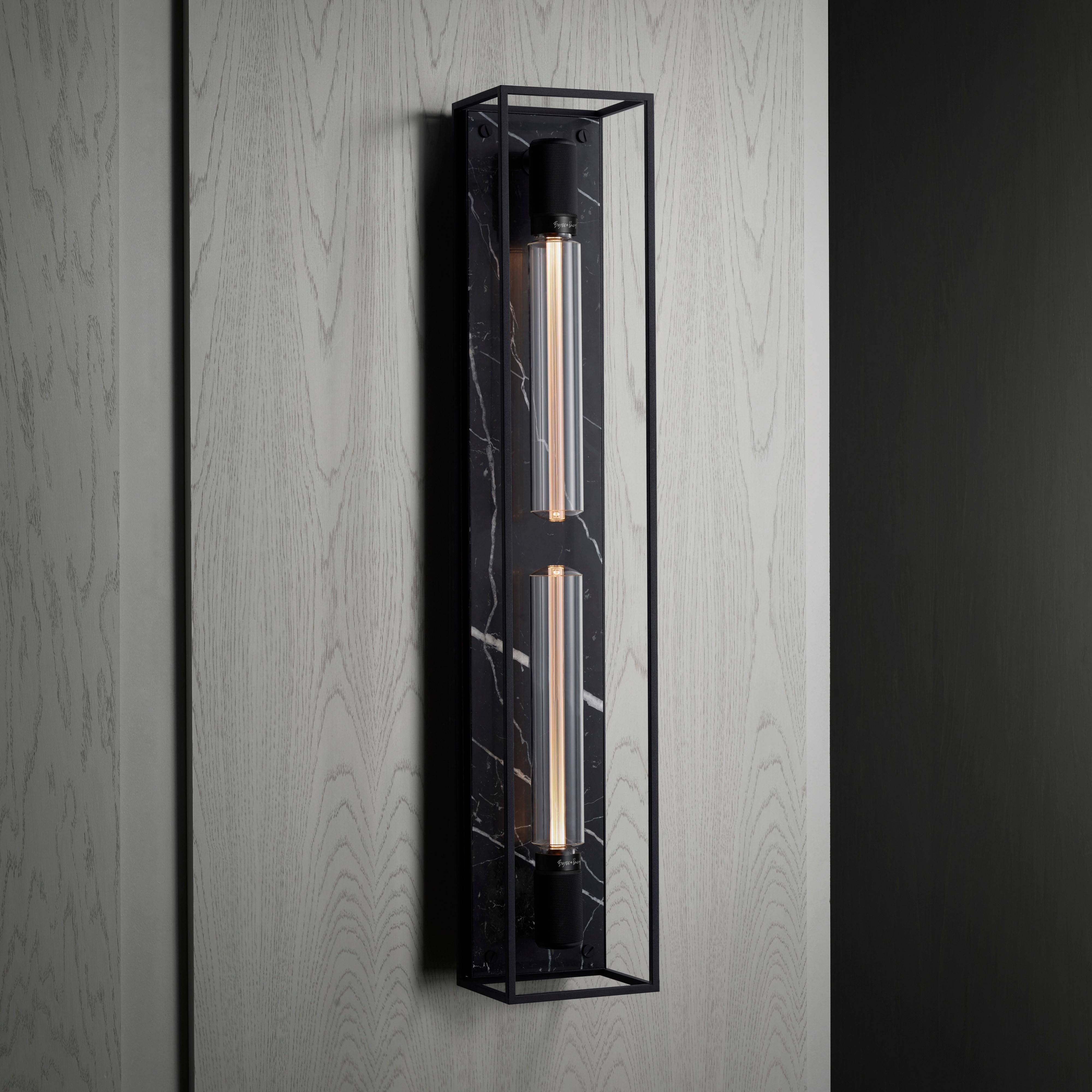Caged Wall Light in Black Marble