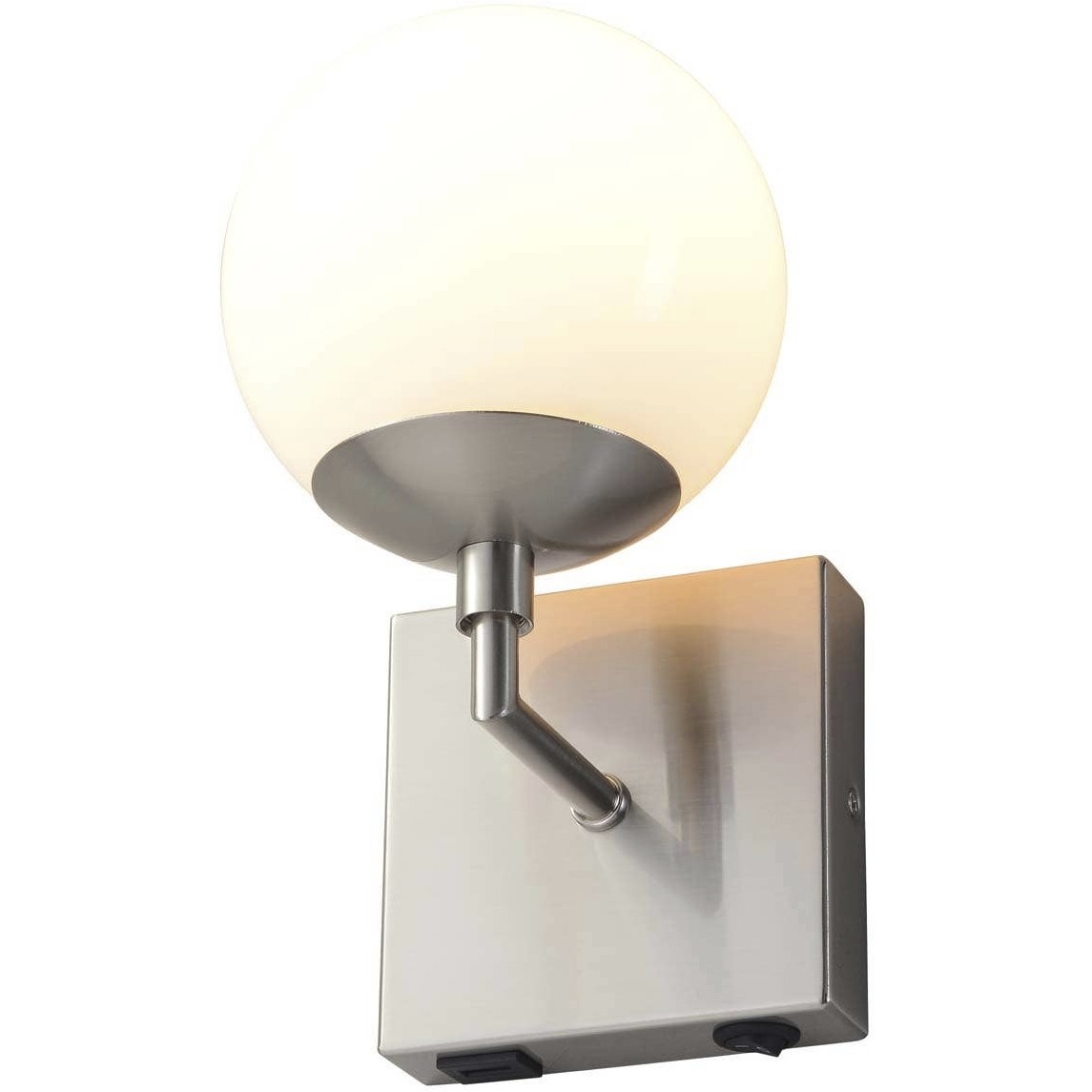 Globe LED 6 inch Satin Nickel Bedside Sconce Wall Light