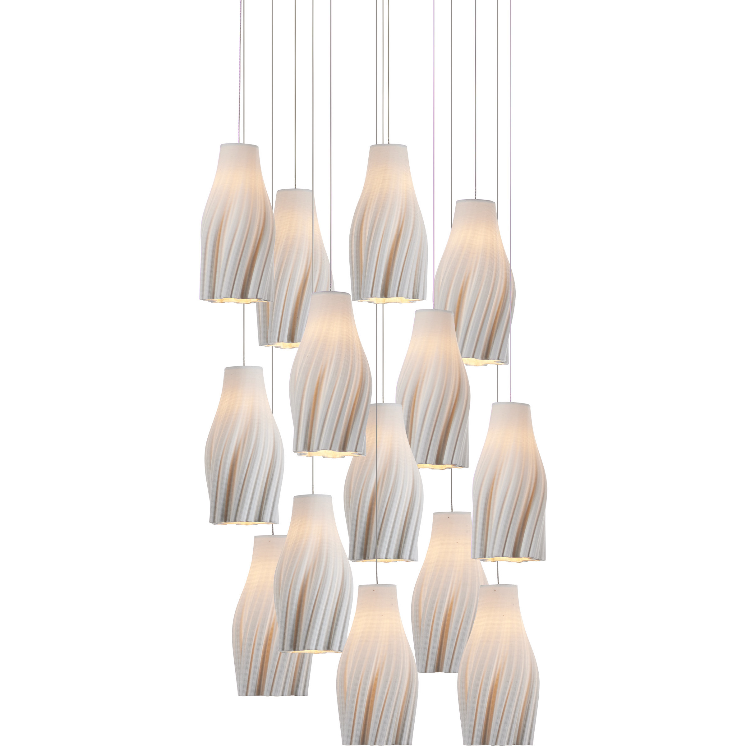 Posh 15 Light 21 inch Silver Multi-Drop Pendant Ceiling Light
