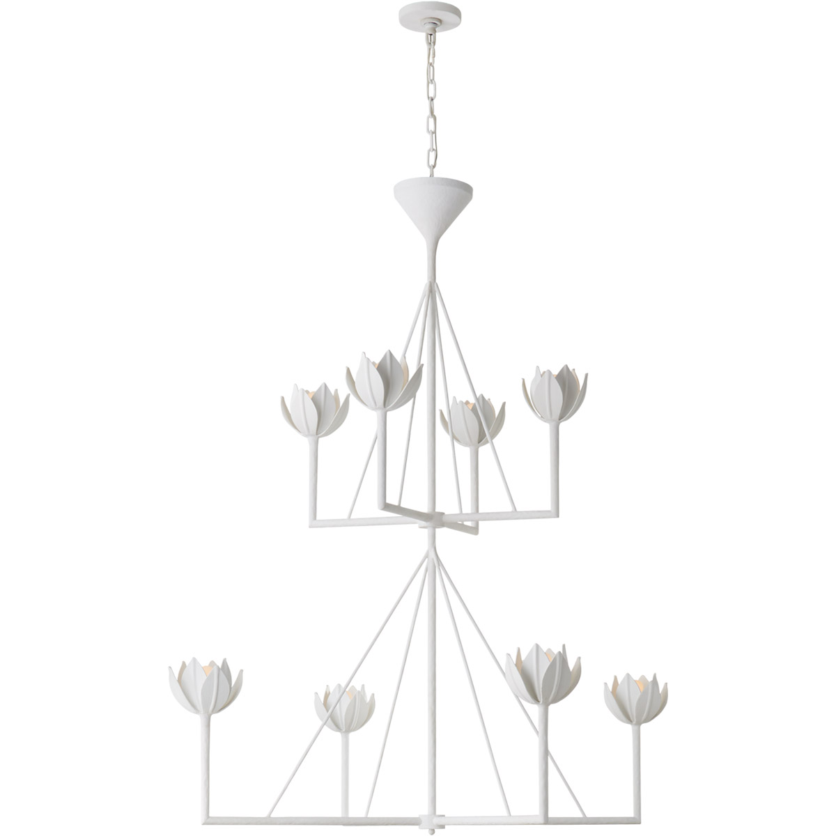 Julie Neill Alberto 8 Light 49 inch Plaster White Two Tier Chandelier Ceiling Light, Large