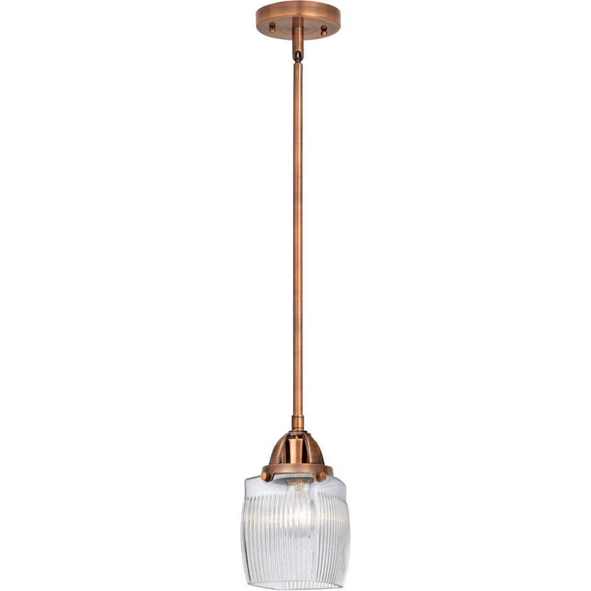 Nouveau 2 Colton LED 6 inch Antique Copper Mini Pendant Ceiling Light