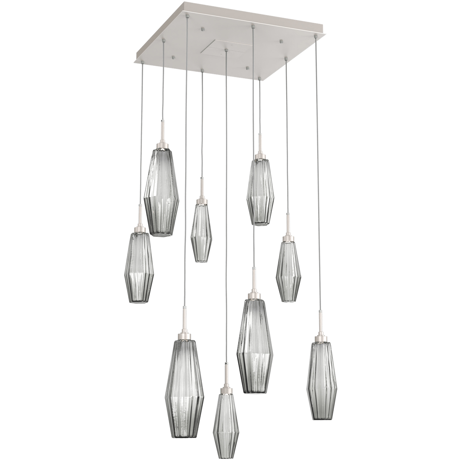 Aalto LED 27.1 inch Beige Silver Chandelier Ceiling Light in Optic Rib ...