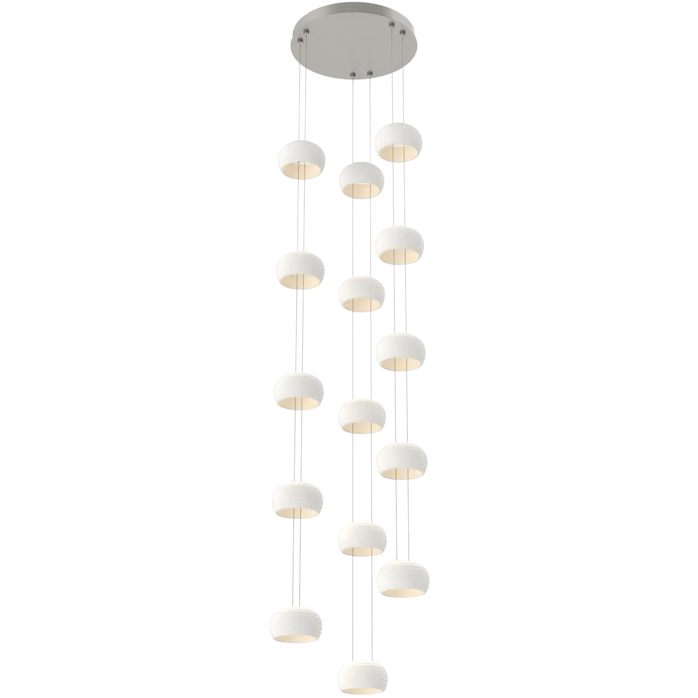 Torno LED 20 inch Metallic Beige Silver with Chalk Stack Multi-Pendant Ceiling Light