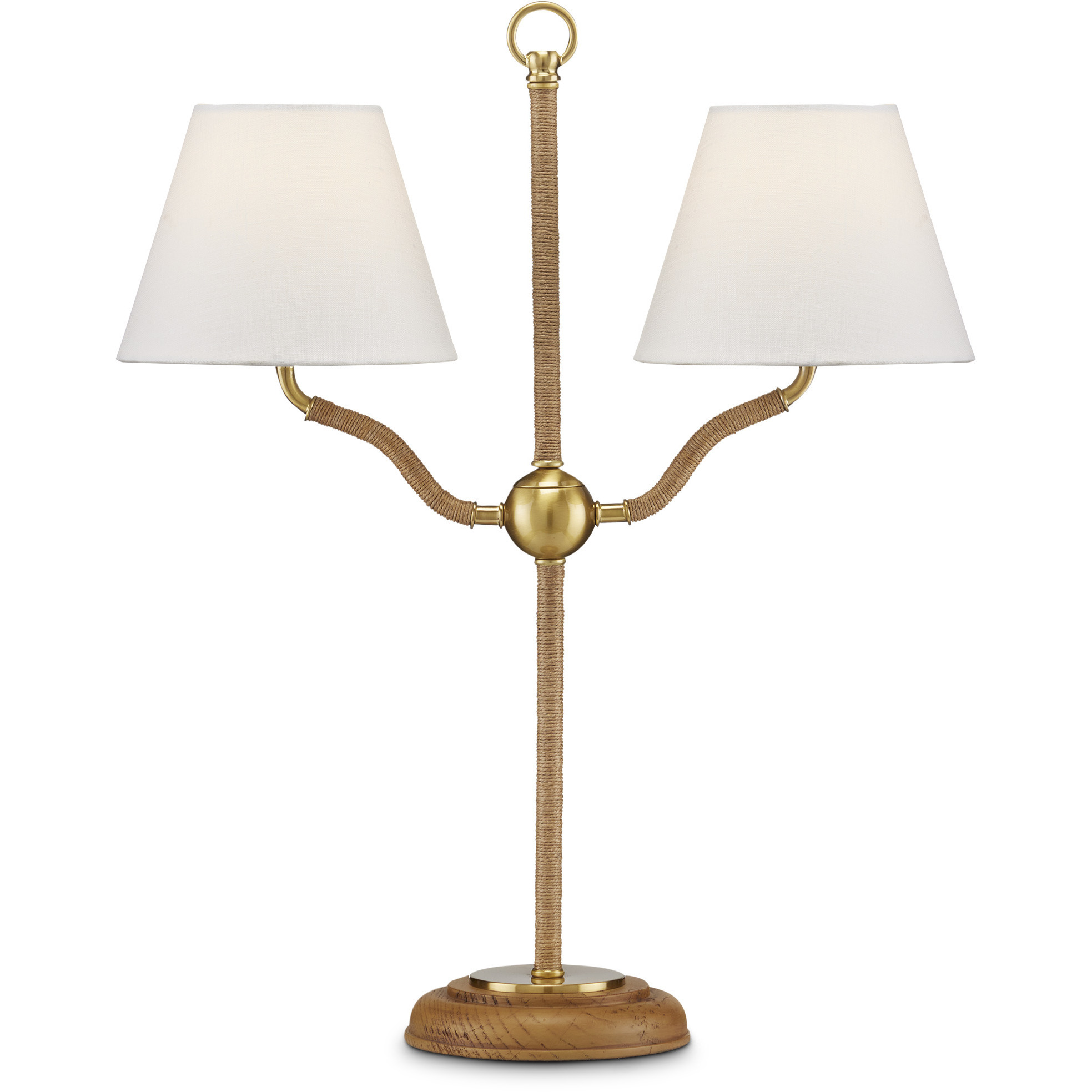 Sirocco 22.25 inch 40 watt Natural and Antique Brass Desk Lamp Portable Light