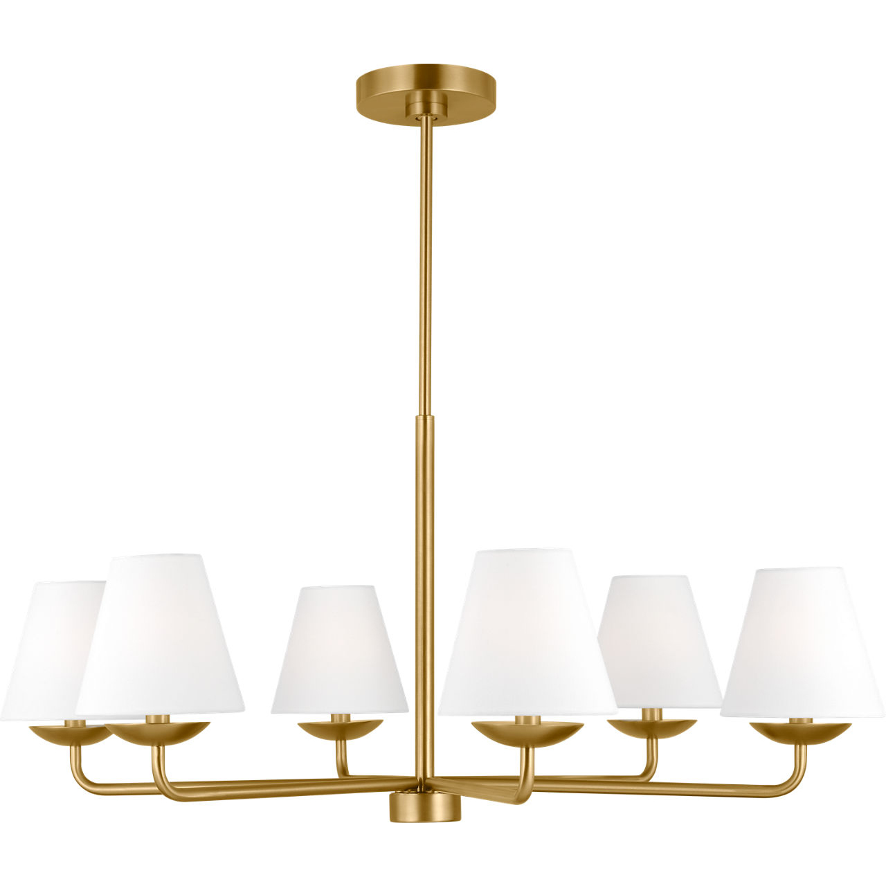 Drew & Jonathan Scott Albion 6 Light 34 inch Satin Brass Chandelier Ceiling Light