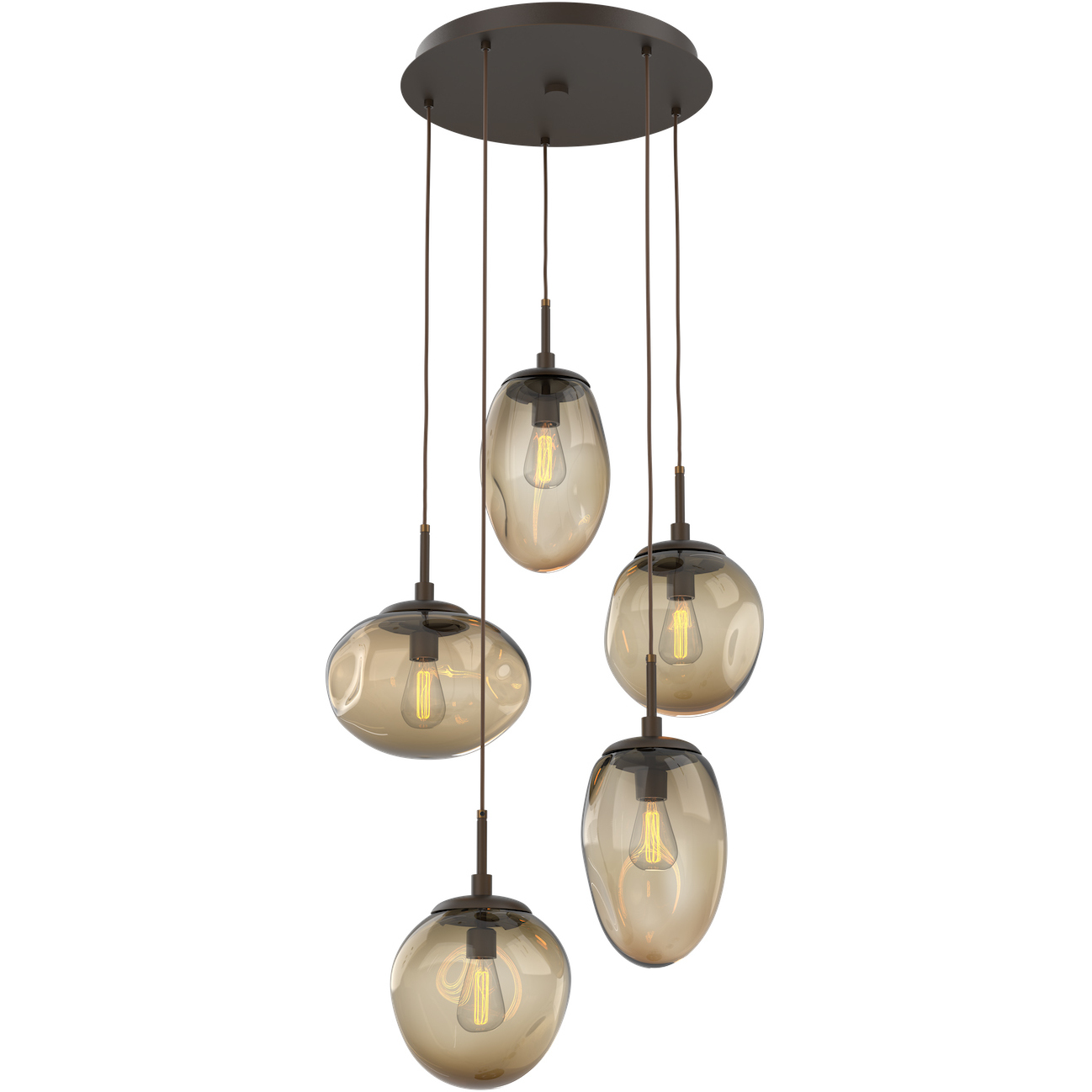 Cosmos Incandescent 5 Light 24.4 inch Flat Bronze Chandelier Ceiling Light in Bronze Cosmos Round Multi Port