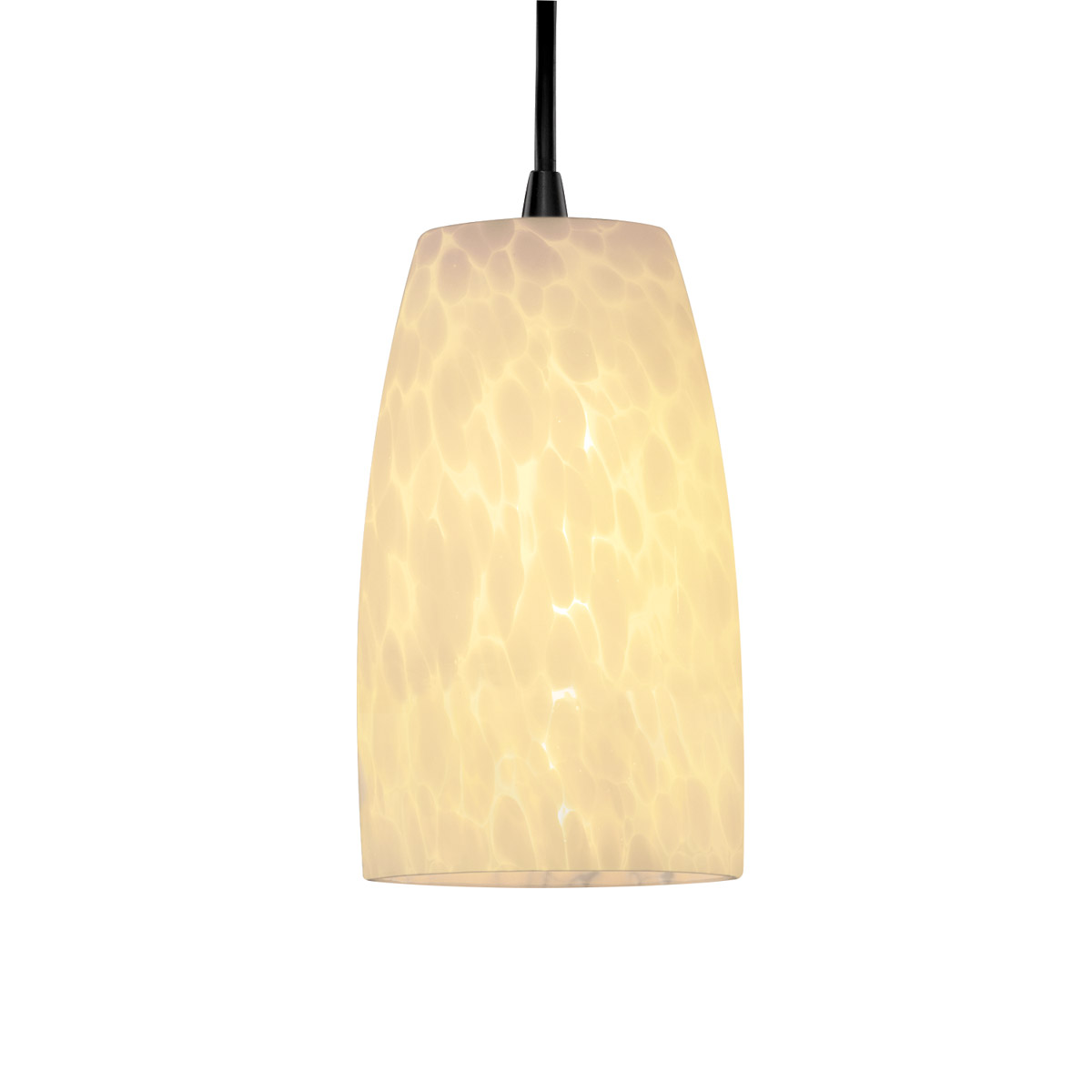 Fusion LED 4.5 inch Polished Chrome Pendant Ceiling Light in 700 Lm LED, White Cord, Tall Tapered Cylinder, Mercury Fusion