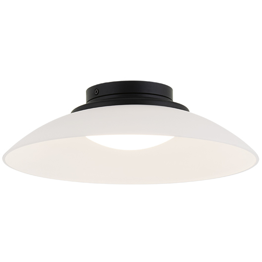 Luna LED 13.88 inch Matte Black Flush Mount Ceiling Light in Matte Black and Frosted Glass