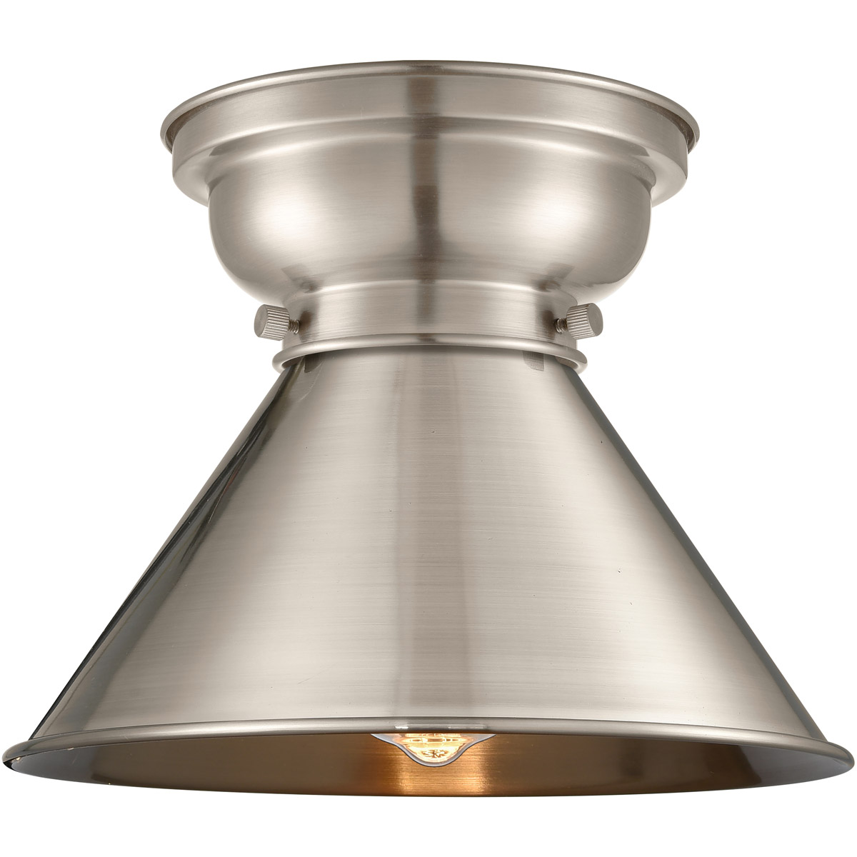 Aditi Briarcliff LED 10 inch Brushed Satin Nickel Flush Mount Ceiling Light, Aditi