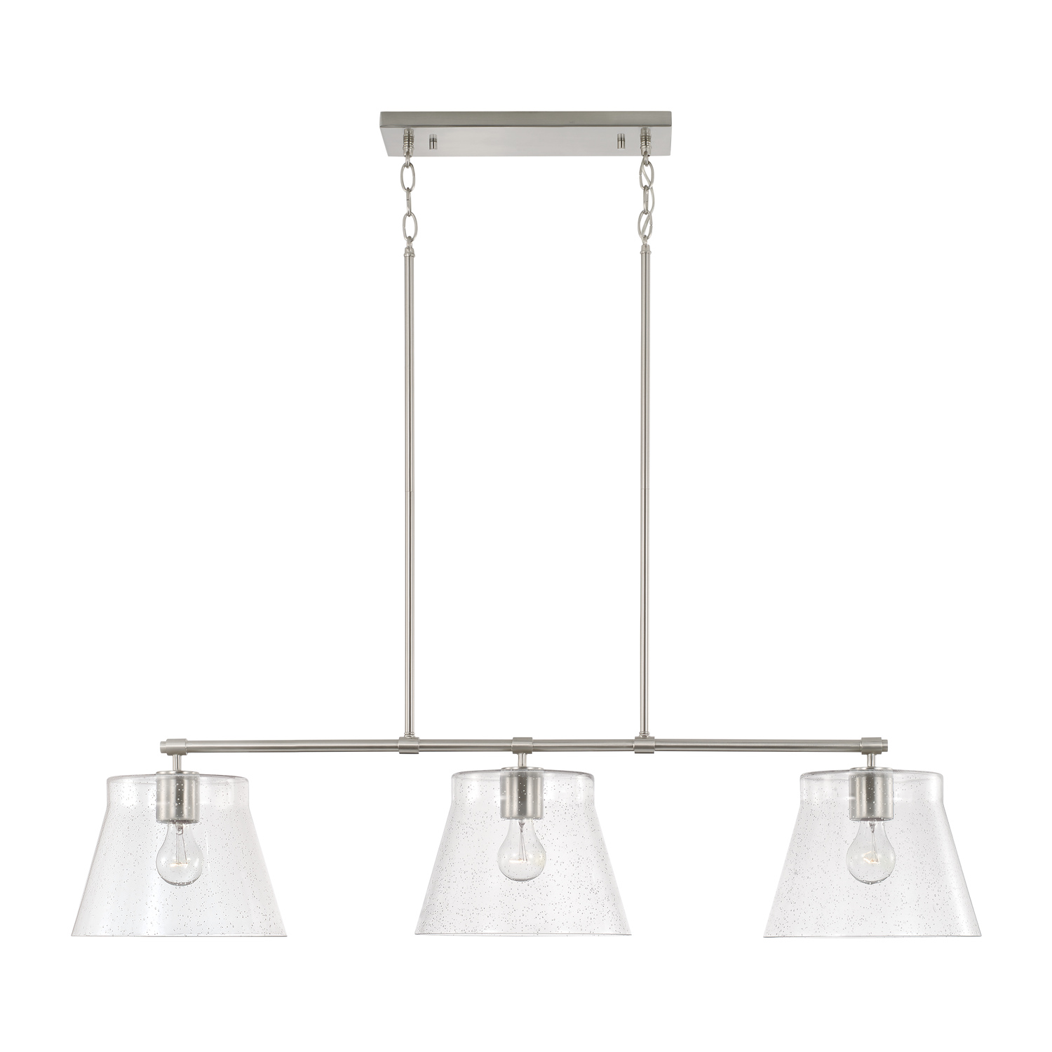 Baker 3 Light 44.5 inch Brushed Nickel Island Ceiling Light