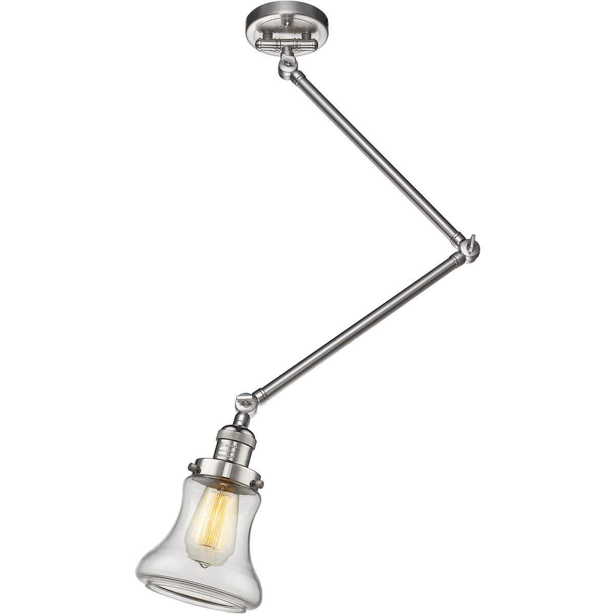 Bellmont 1 Light 14 inch Satin Nickel Flush Mount Ceiling Light, Franklin Restoration