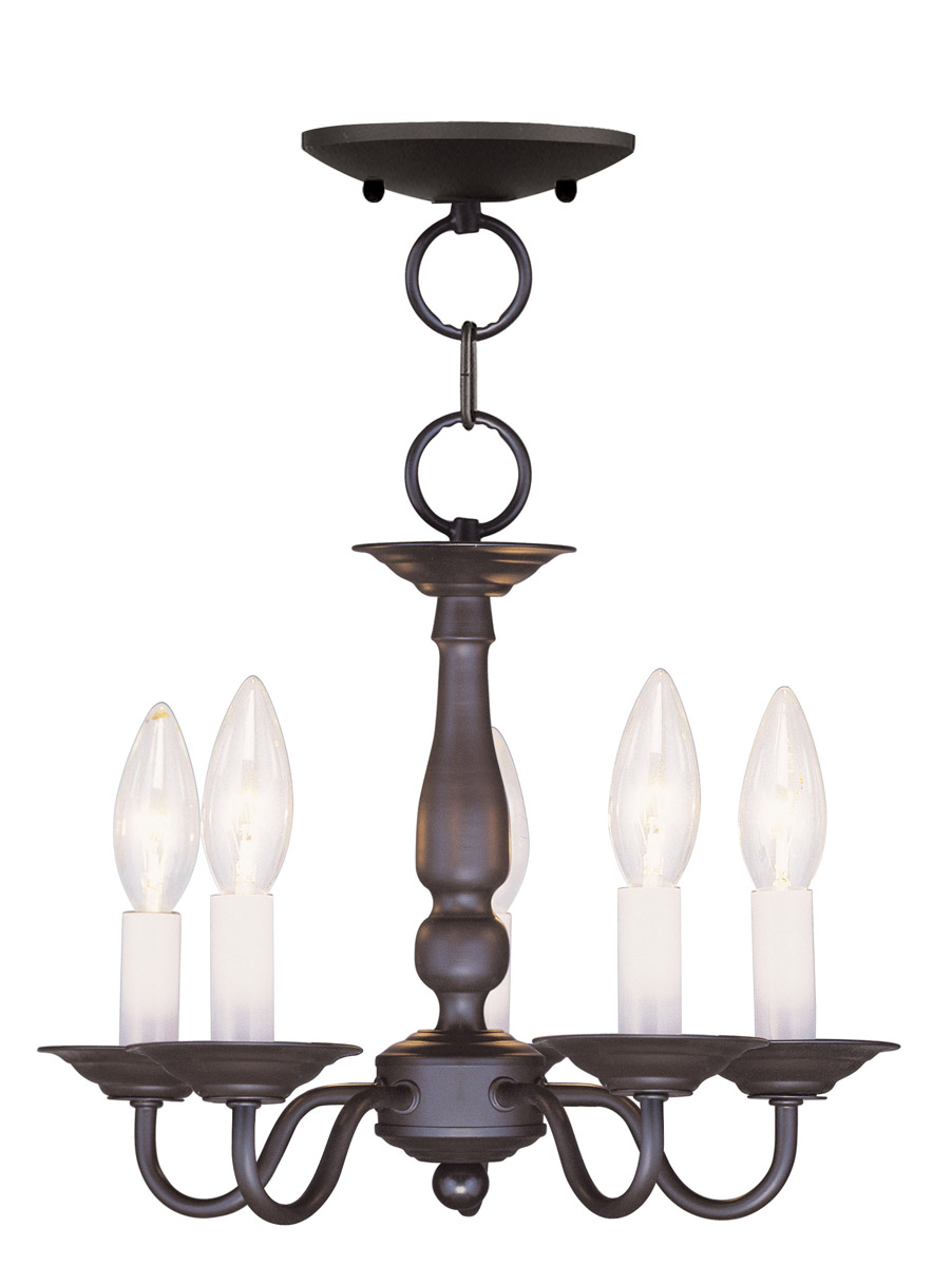 Williamsburgh 5 Light 13 inch Bronze Convertible Mini Chandelier/Ceiling Mount Ceiling Light