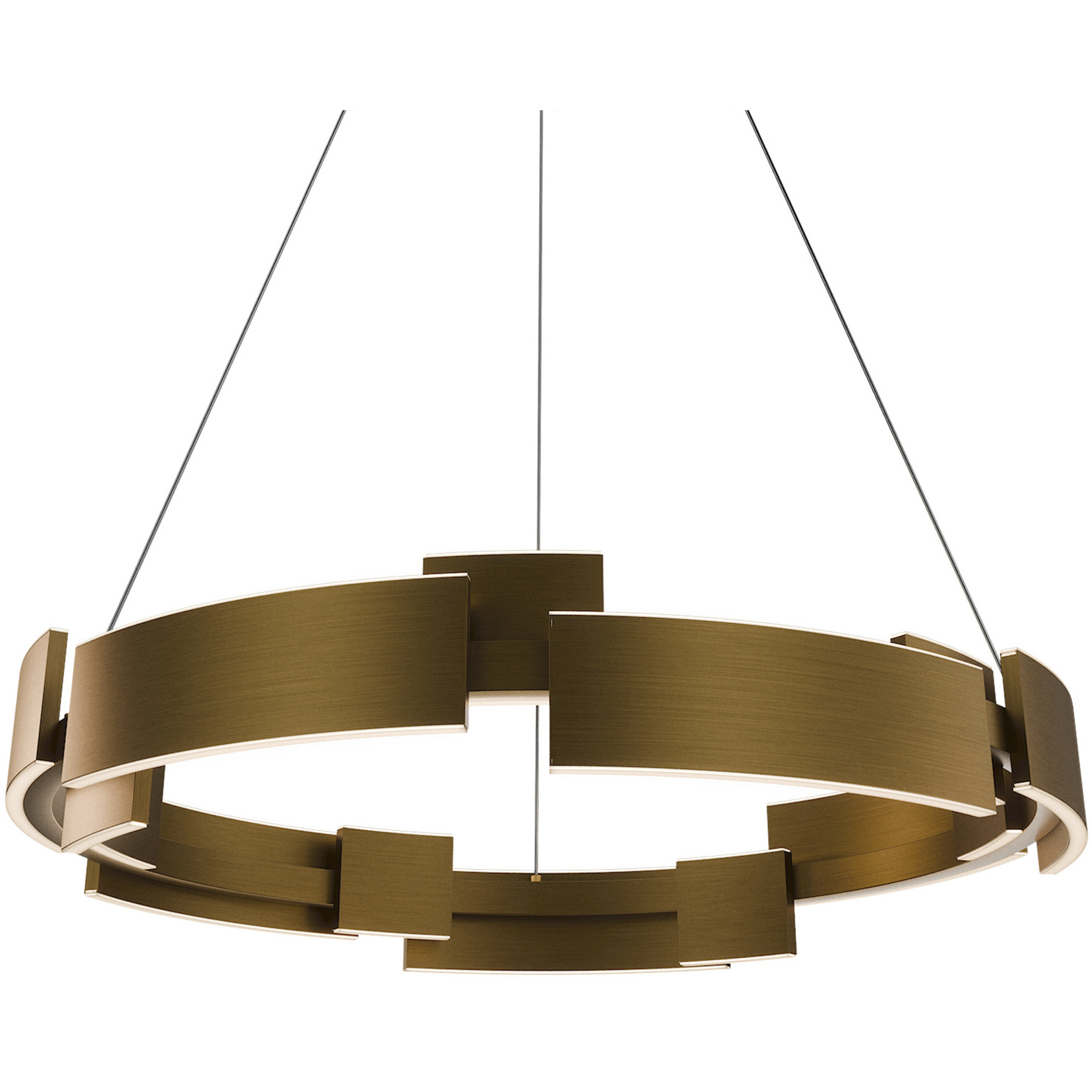 Keefe LED 31.5 inch Aged Brass Pendant Ceiling Light