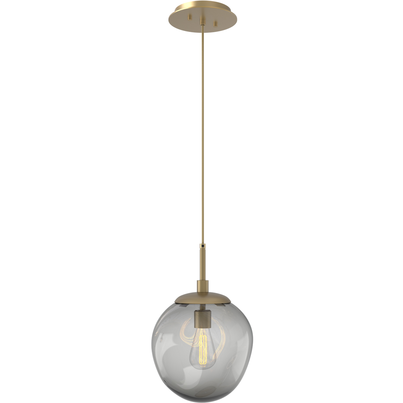 Aster Incandescent 1 Light 10 inch Gilded Brass Pendant Ceiling Light in Smoke Aster