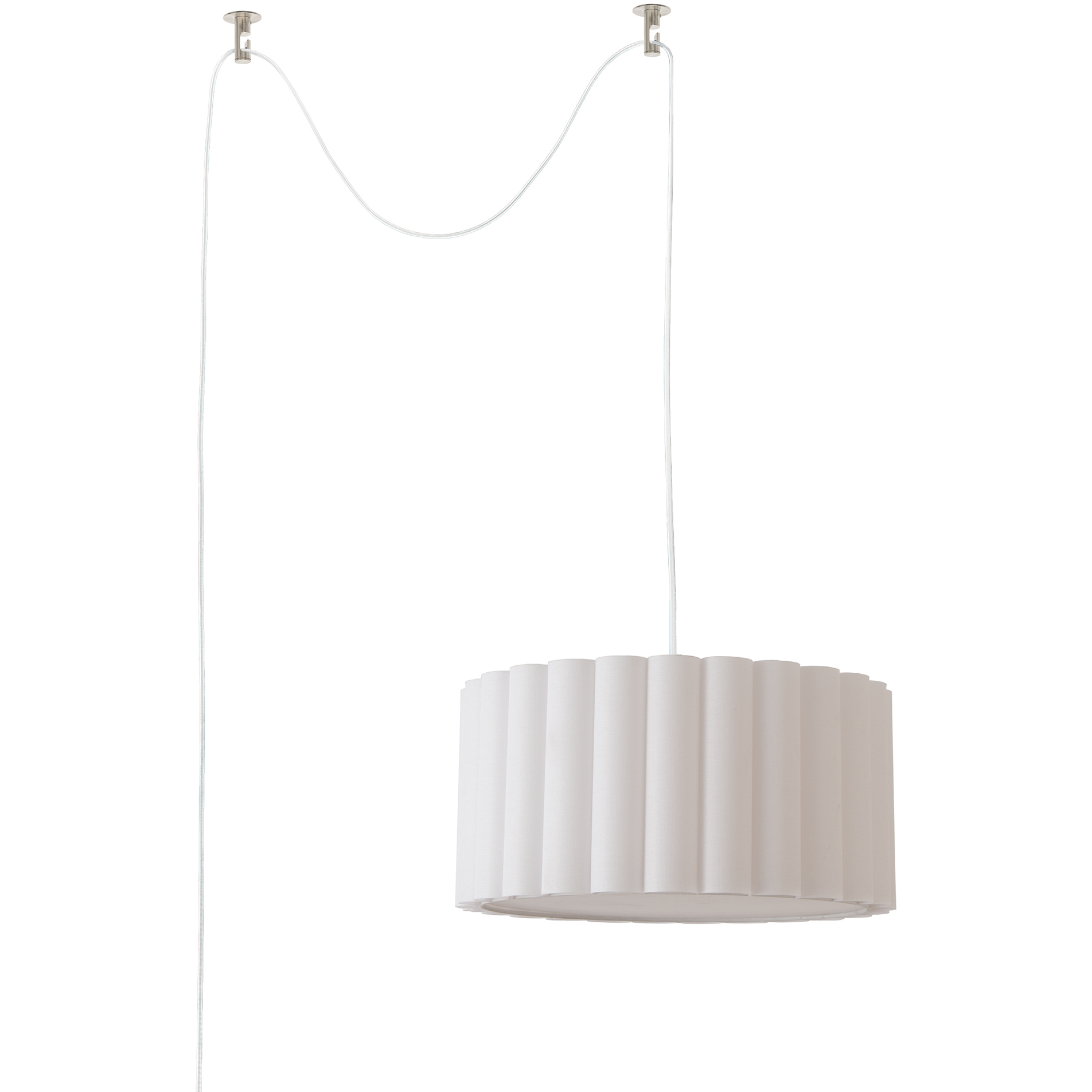 Scallop 1 Light 18 inch Satin Nickel Pendant Swag Kit Ceiling Light