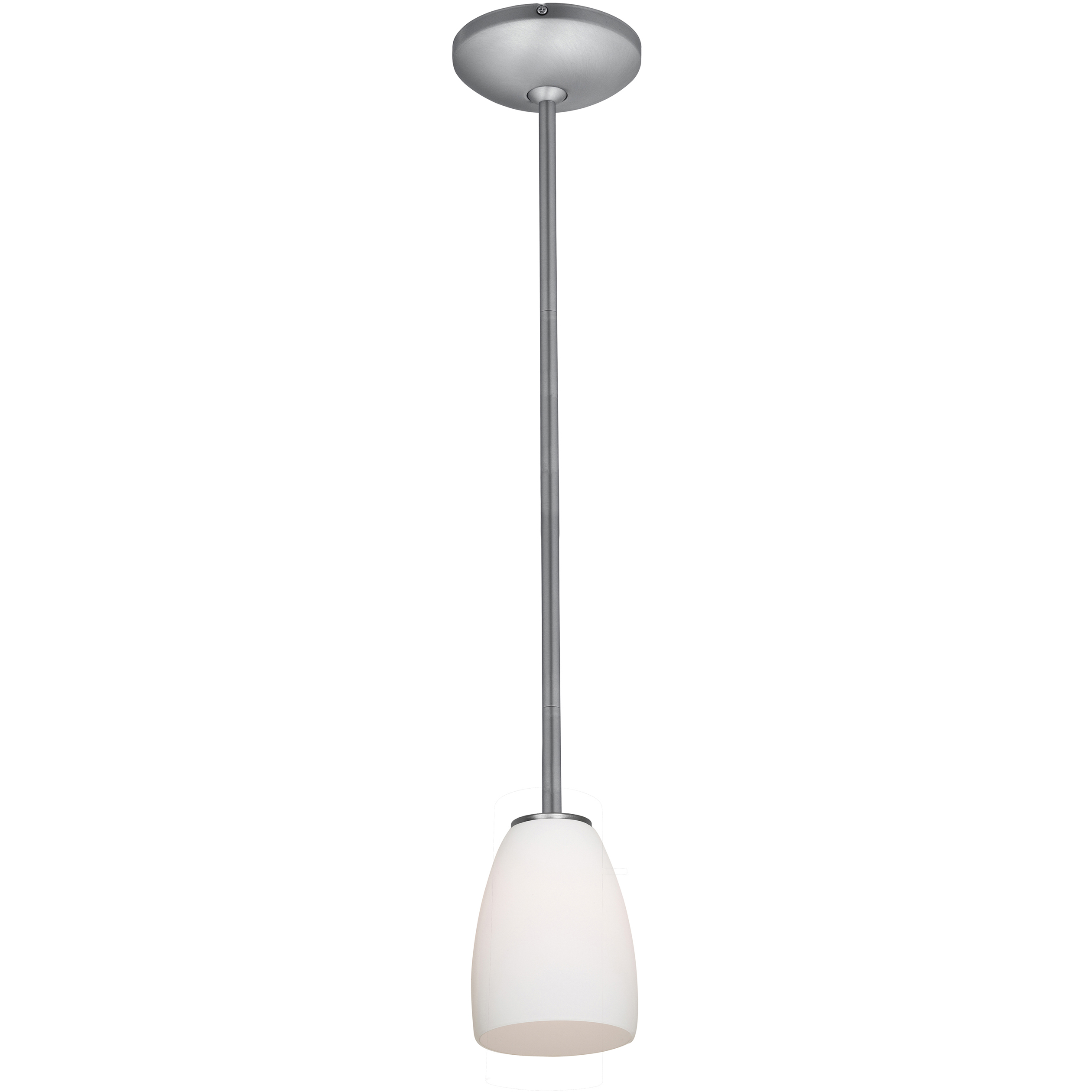 Sherry LED 4.5 inch Brushed Steel Pendant Ceiling Light in Opal