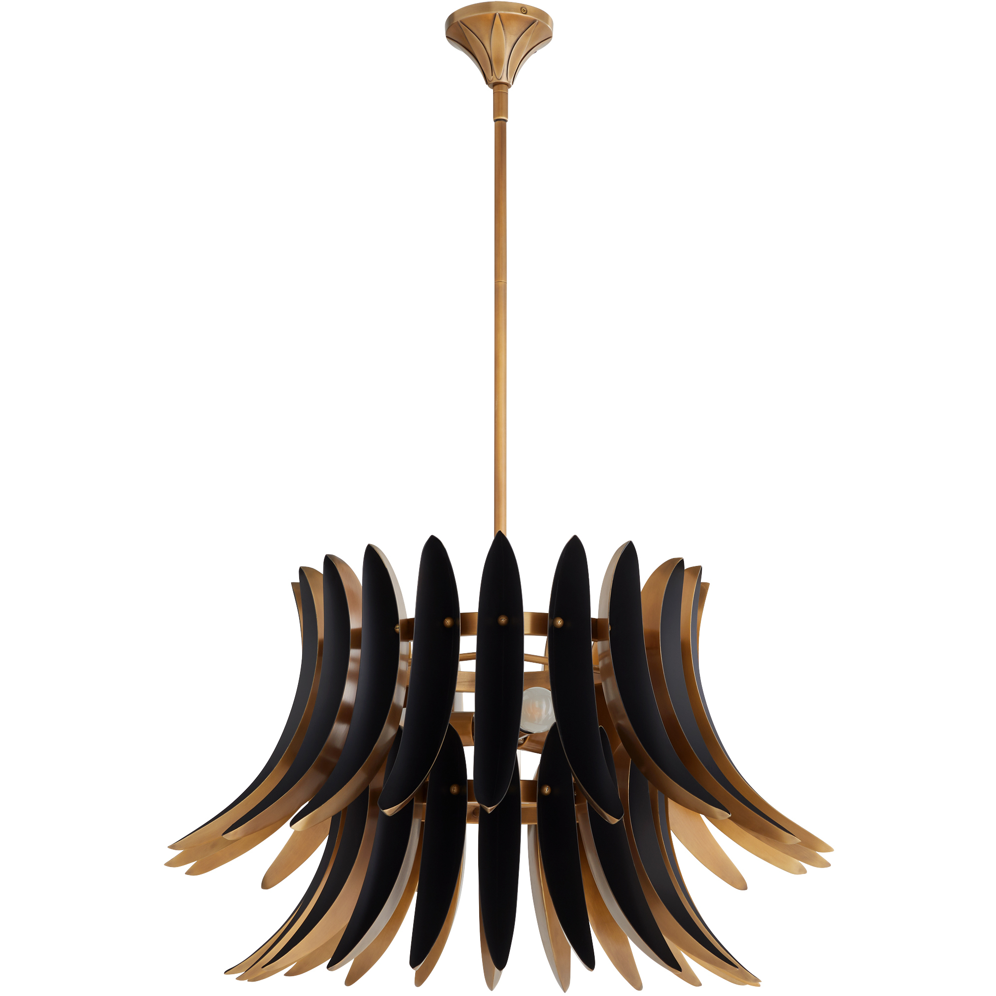 Aldridge 3 Light 30 inch Brushed Brass and Matte Black Pendant Ceiling Light