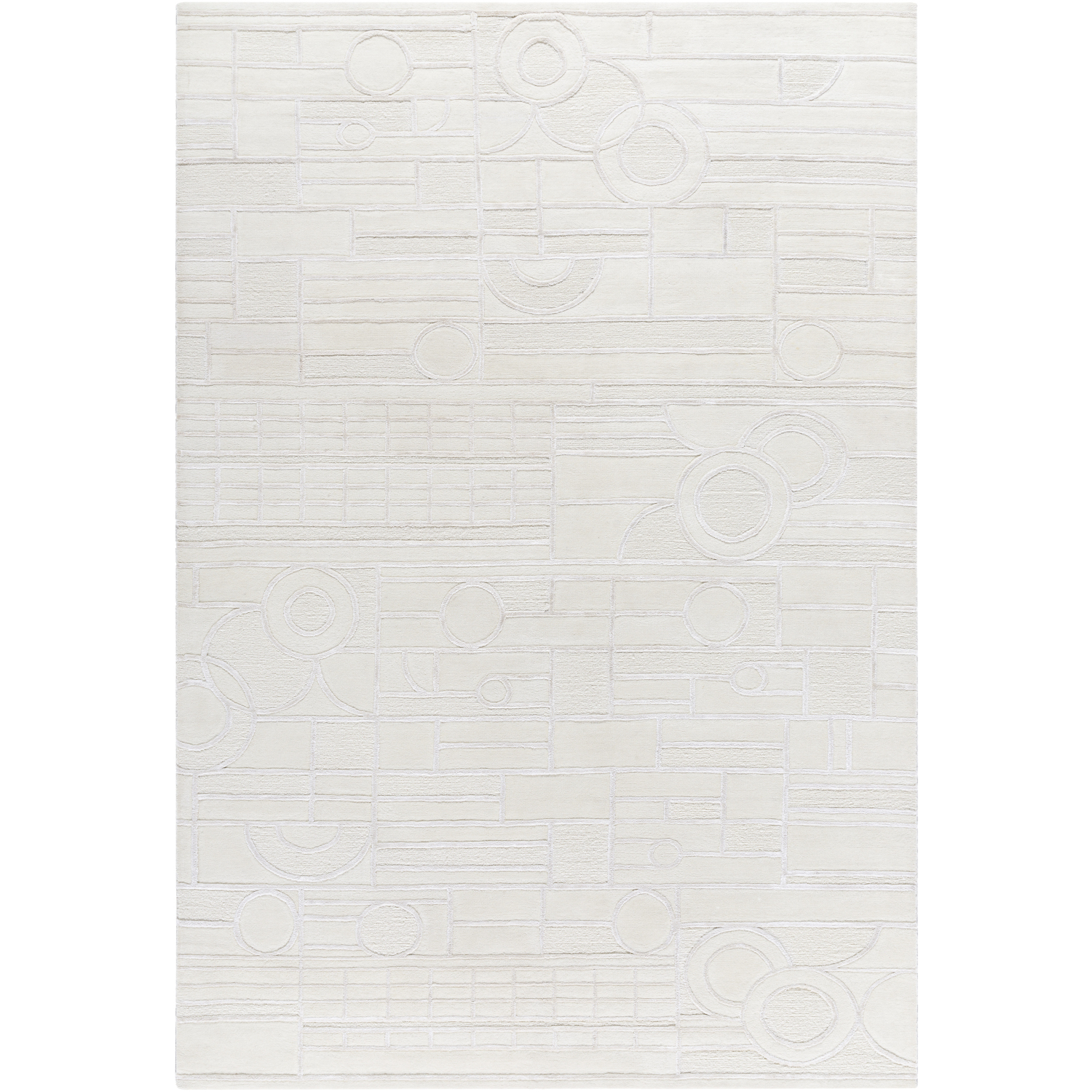 Transcendence 120 X 96 inch Light Silver / Off-White / Pearl Handmade Rug in 8 x 10