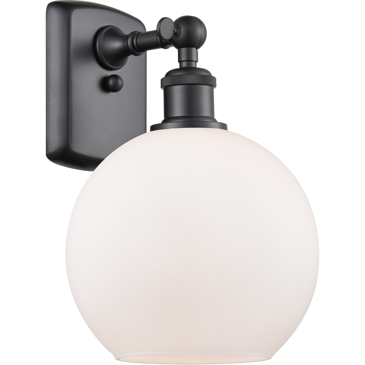 Ballston Athens LED 8 inch Matte Black Sconce Wall Light in Matte White Glass, Ballston