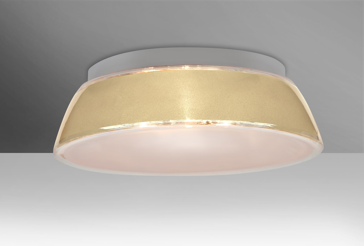 Pica 20 LED 17 inch Flush Mount Ceiling Light in Creme Sand Glass
